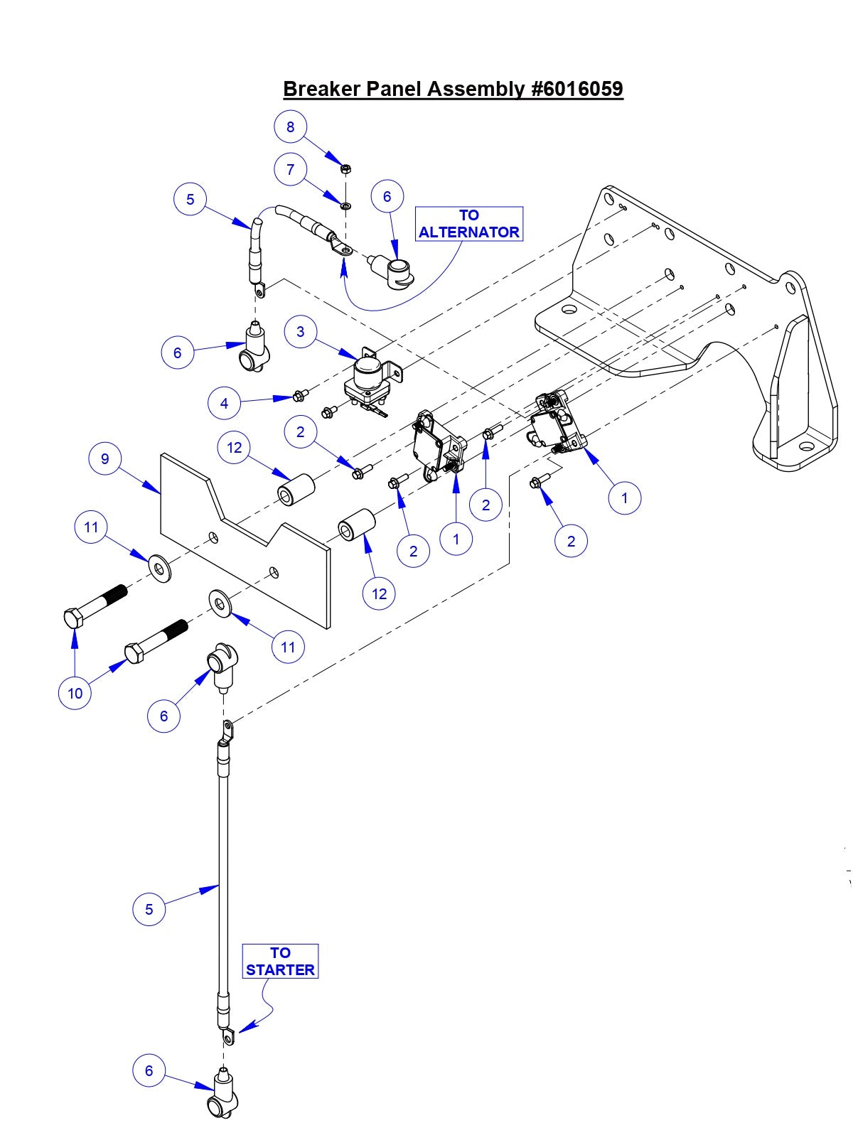 CC9074DK Breaker Panel Assembly Parts