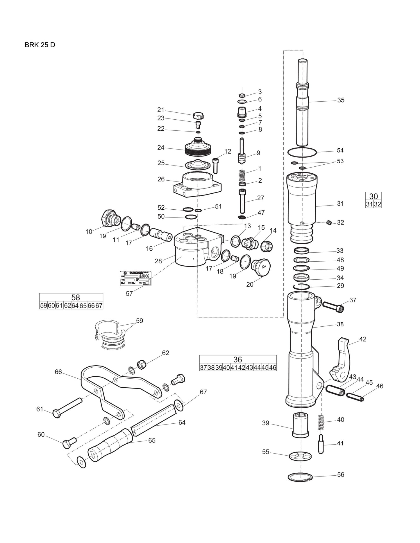 BRK 25 D Hydraulic Breaker Parts By Chicago Pneumatics