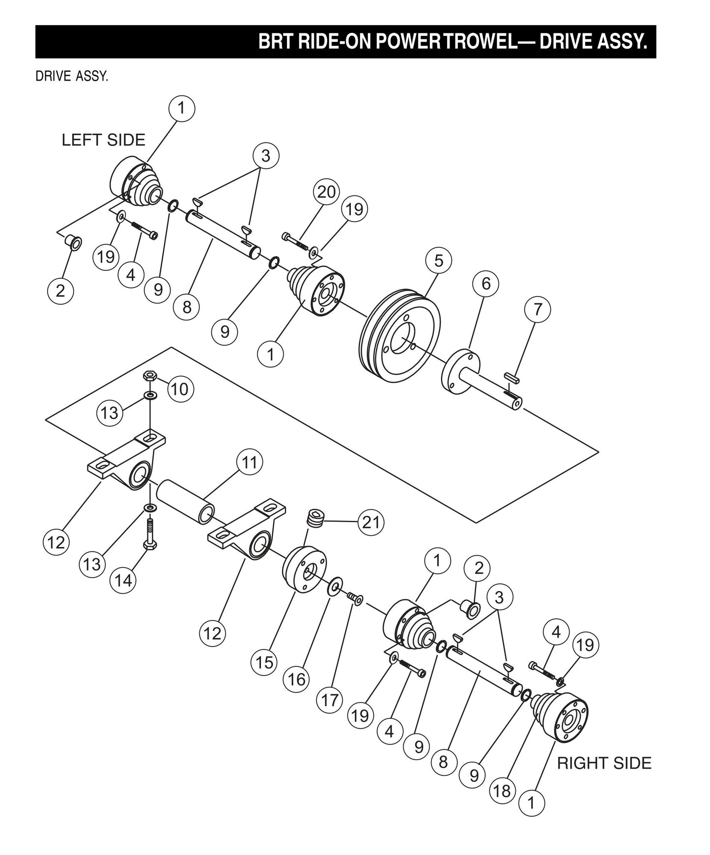 BRT Ride-On Power Trowel-Drive Assembly