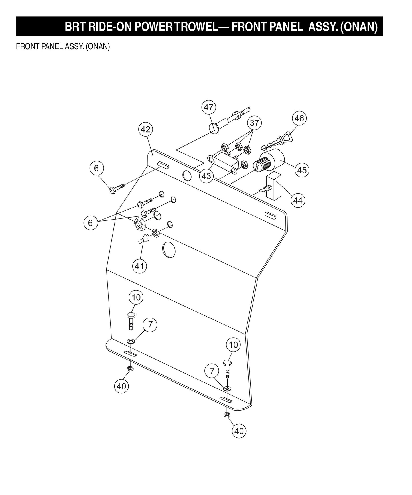 BRT Ride-On Power Trowel-Front Panel Assembly (Onan)