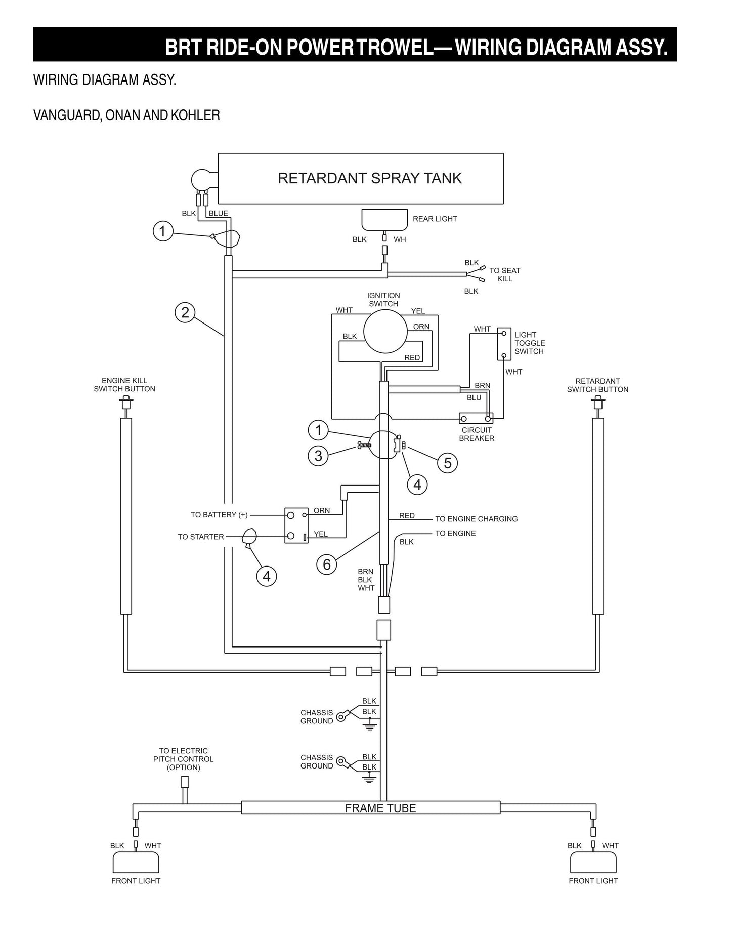 BRT Ride-On Power Trowel-Wiring Diagram Assembly