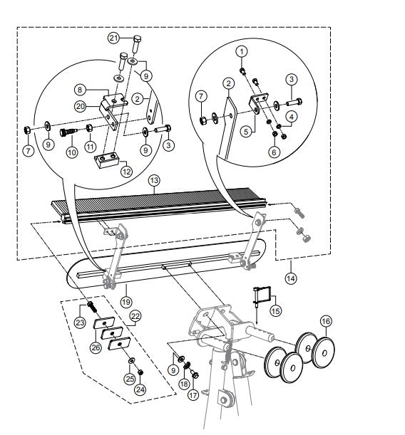 Brush To Fresno Kit Assembly Parts for PRO36-46 Trowels by Multiquip Whiteman