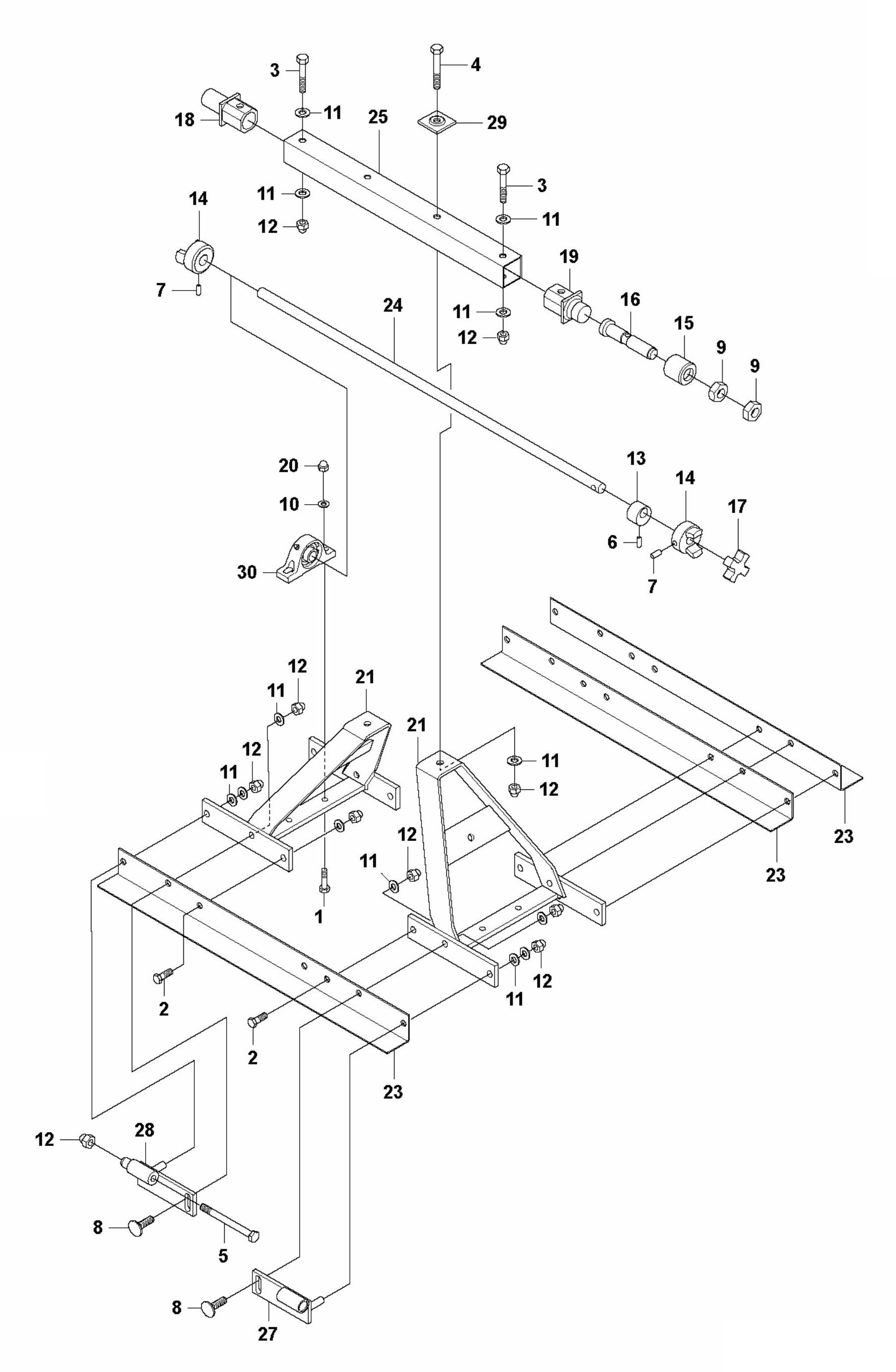 BT 90 Screed Sections 0.75M Electric/Petrol Assembly Parts