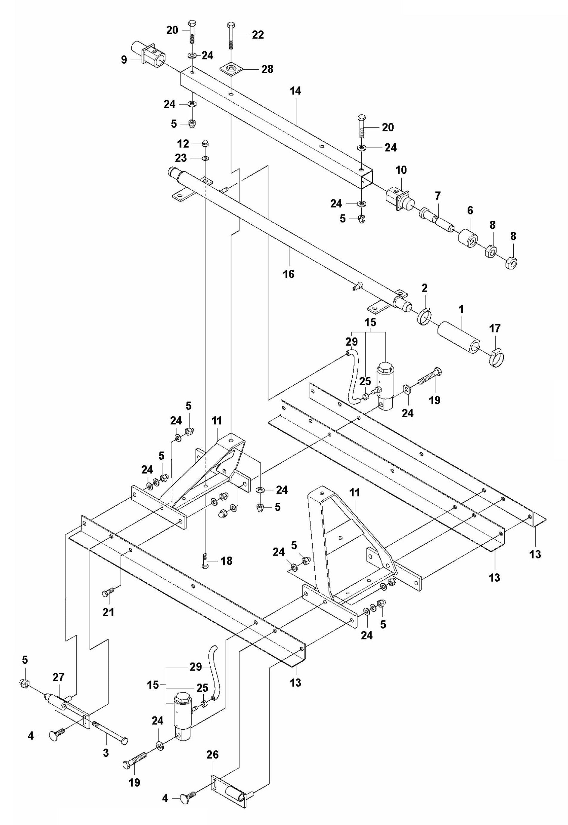 BT 90 Screed Sections 1M-Pneumatic Assembly Parts