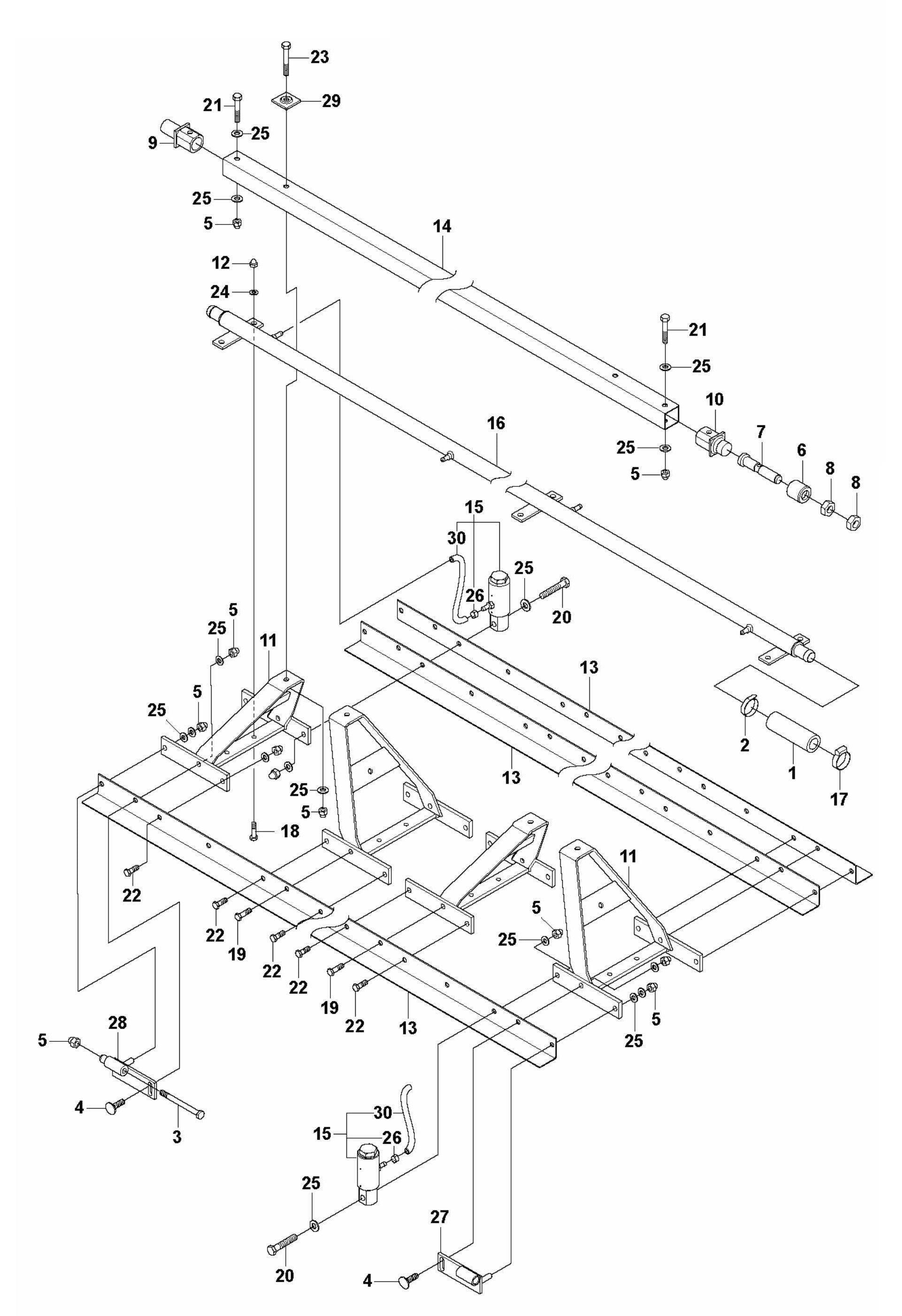 BT 90 Screed Sections 3M-Pneumatic Assembly Parts