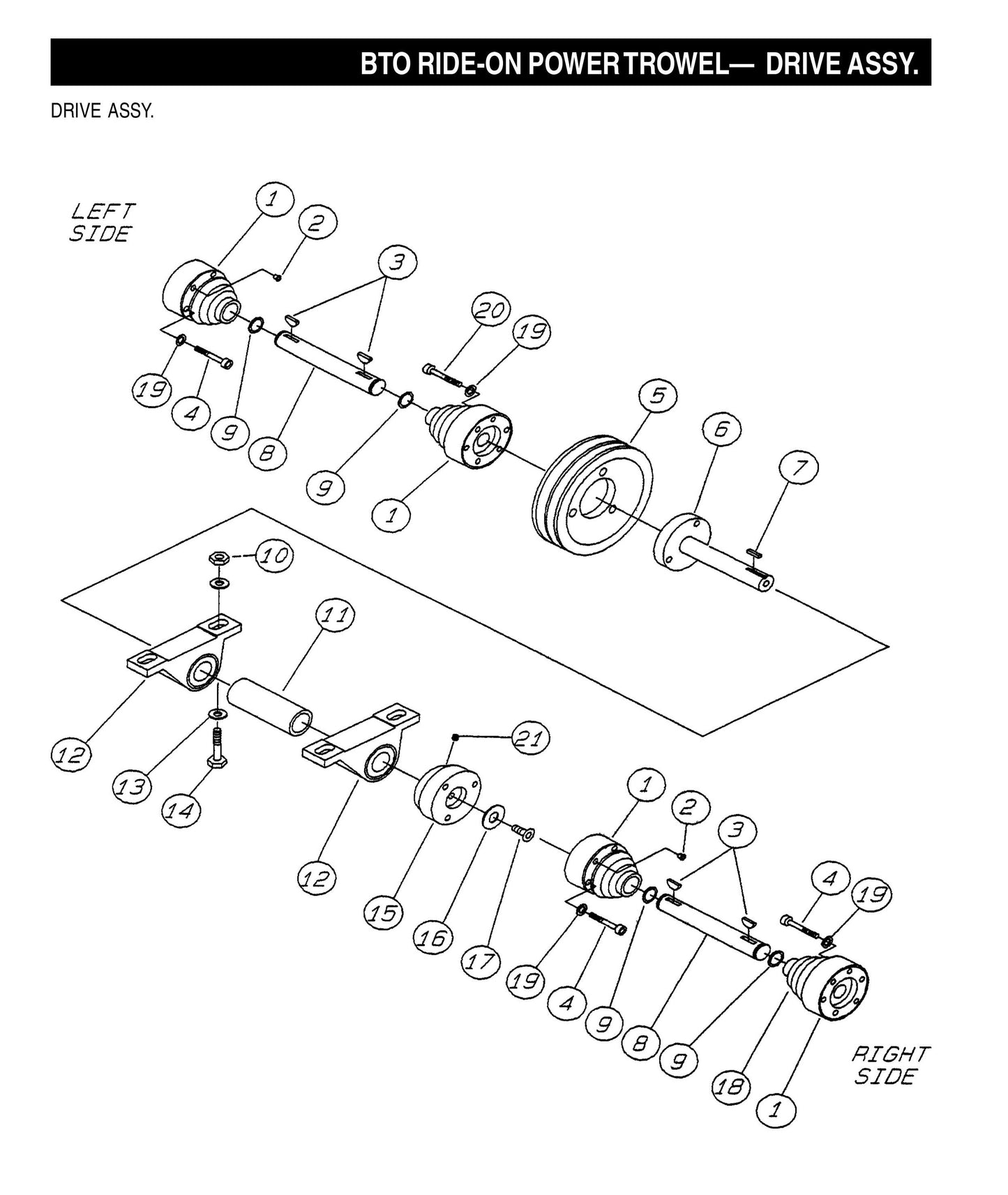 BTO Ride-On Power Trowel-Drive Assembly