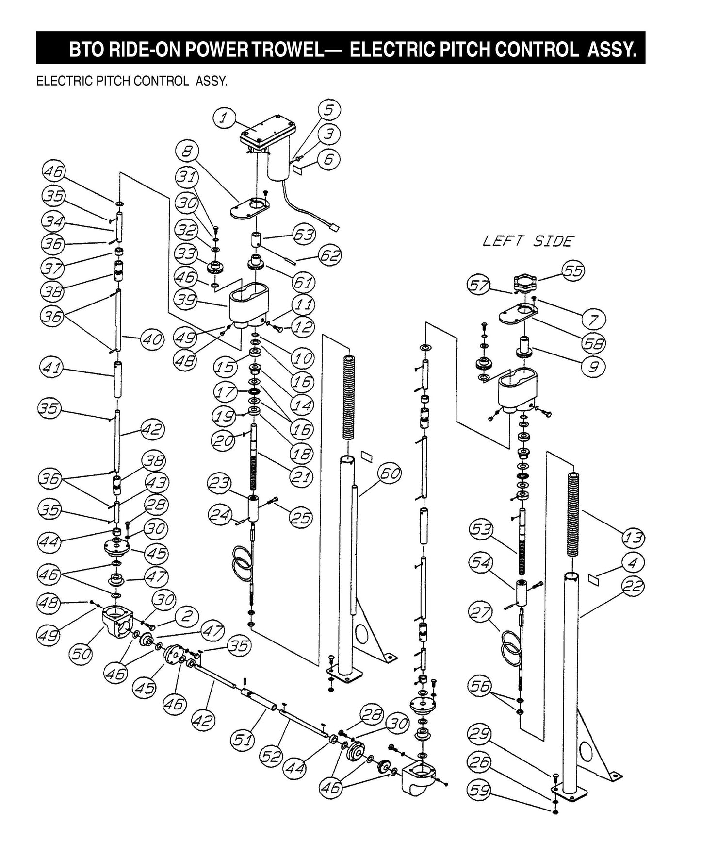 BTO Ride-On Power Trowel-Electric Pitch Control Assembly (Fig 1)