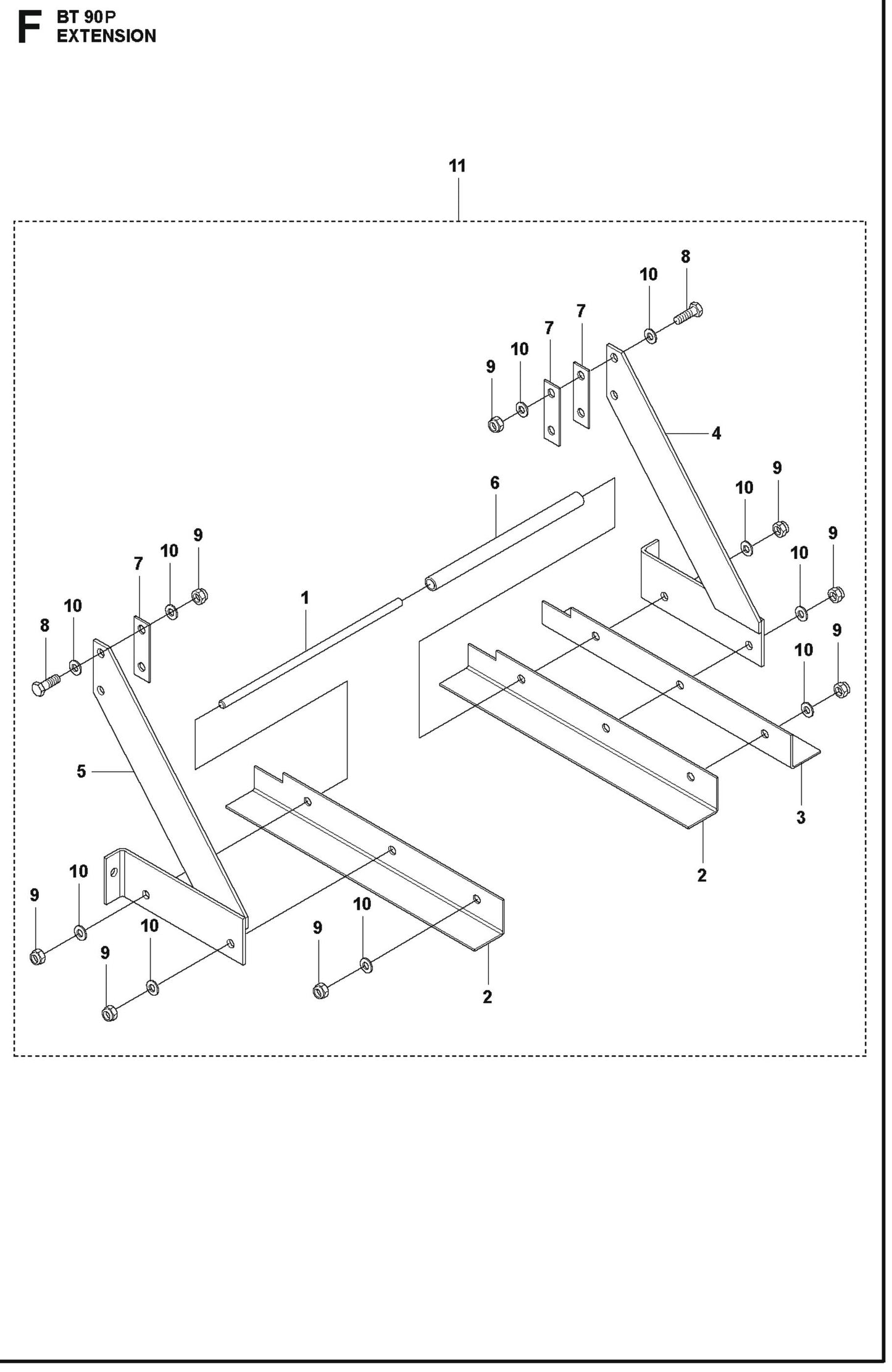 BT 90P Extension For BT 90 P Truss Screed By Husqvarna