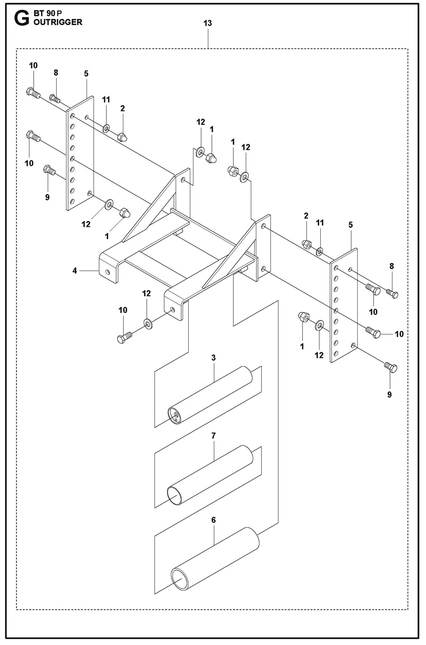 BT 90P Outrigger For BT 90 P Truss Screed By Husqvarna