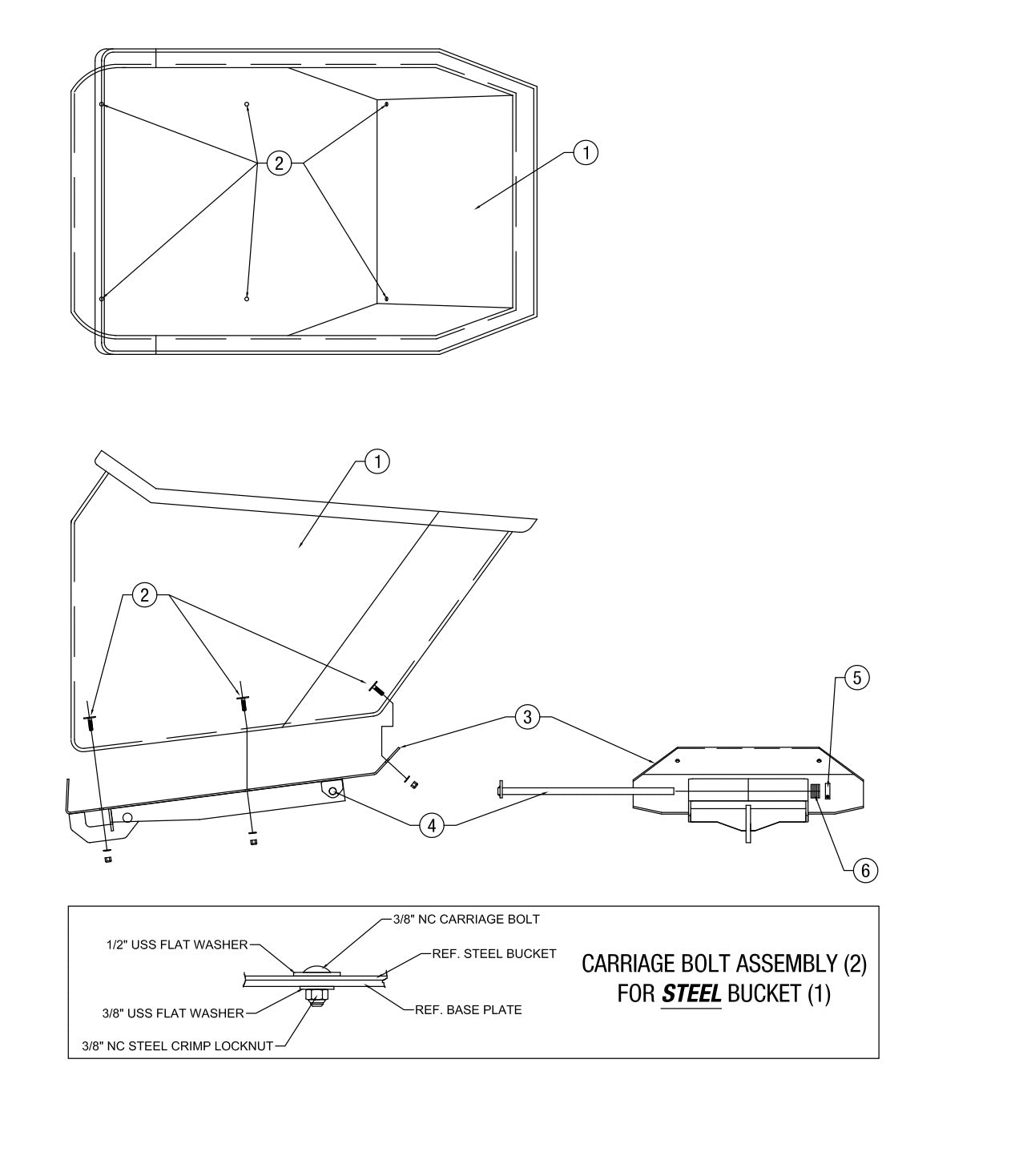 AW16-H & AW21-H Bucket & Base Assembly Parts By Allen Engineering