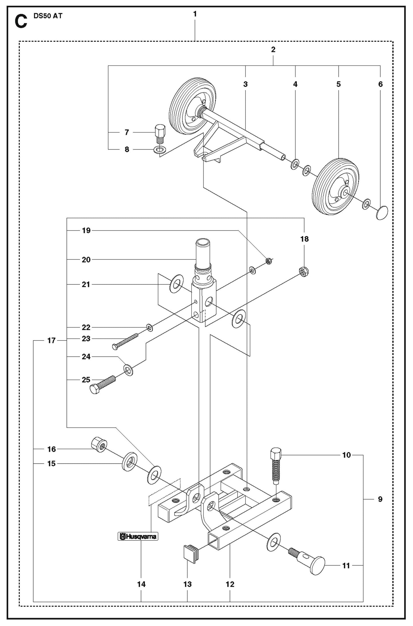 Base Plate Parts for DS 50 AT-2 By Husqvarna