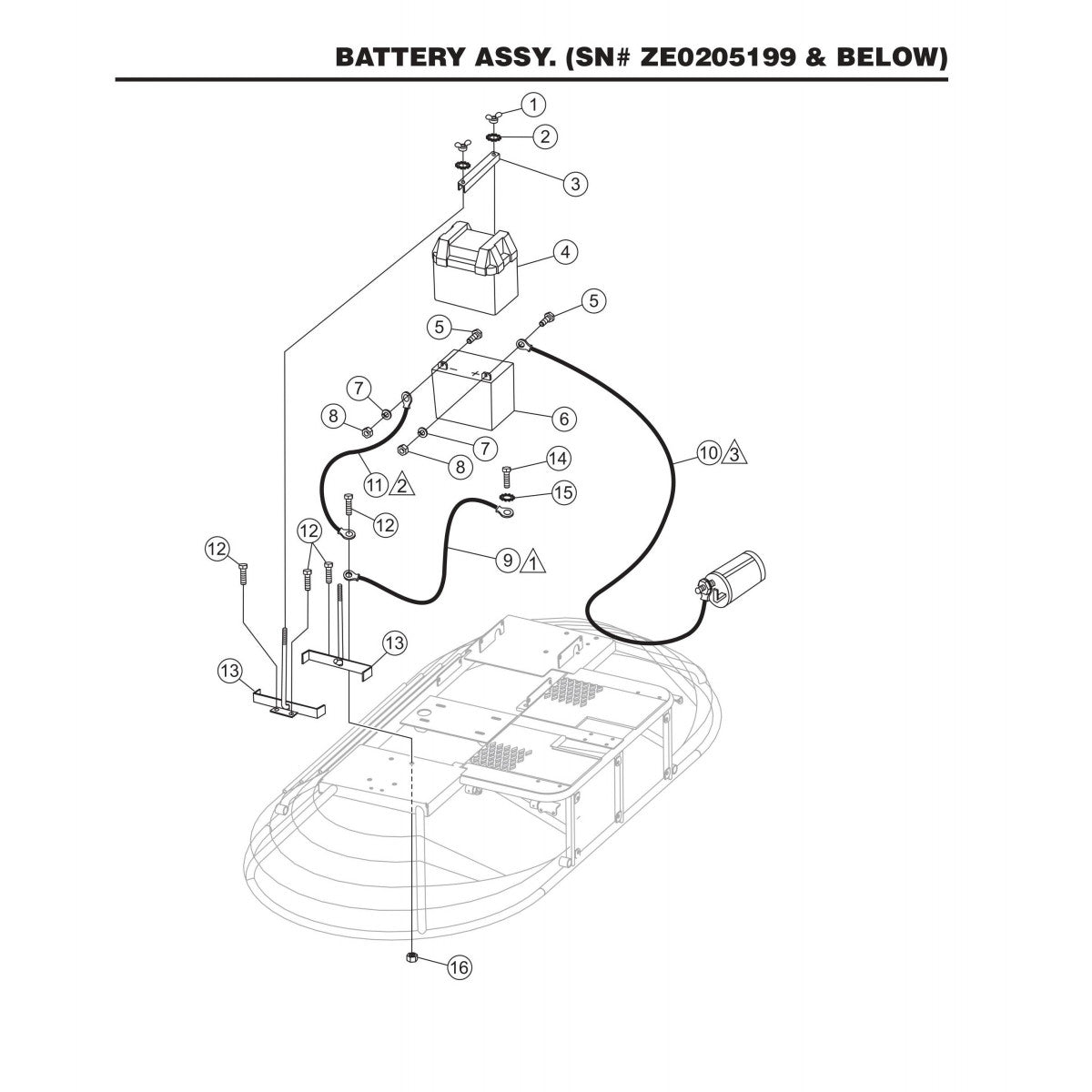 HTN27KTCSL HTN28KTCSL Battery Assembly (SN ZE0205199 and Below)