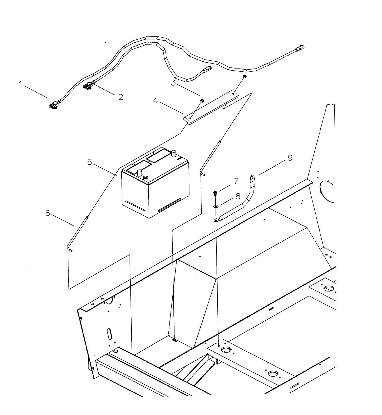 Maxi-Lite Laydown 6-8KW-Battery,Cables and Ground Strap Parts By Allmand