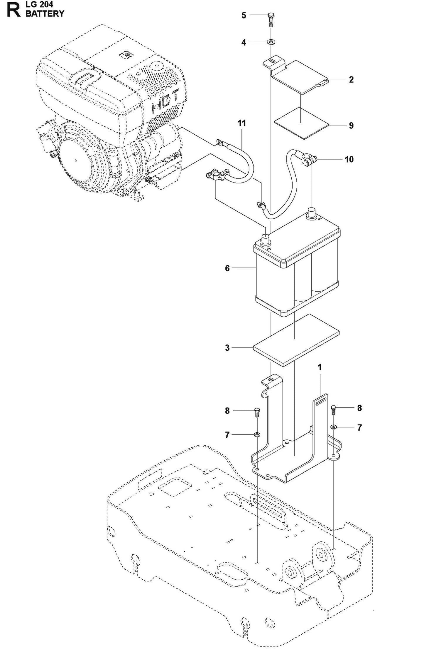Battery Parts For LG 204 Diesel By Husqvarna