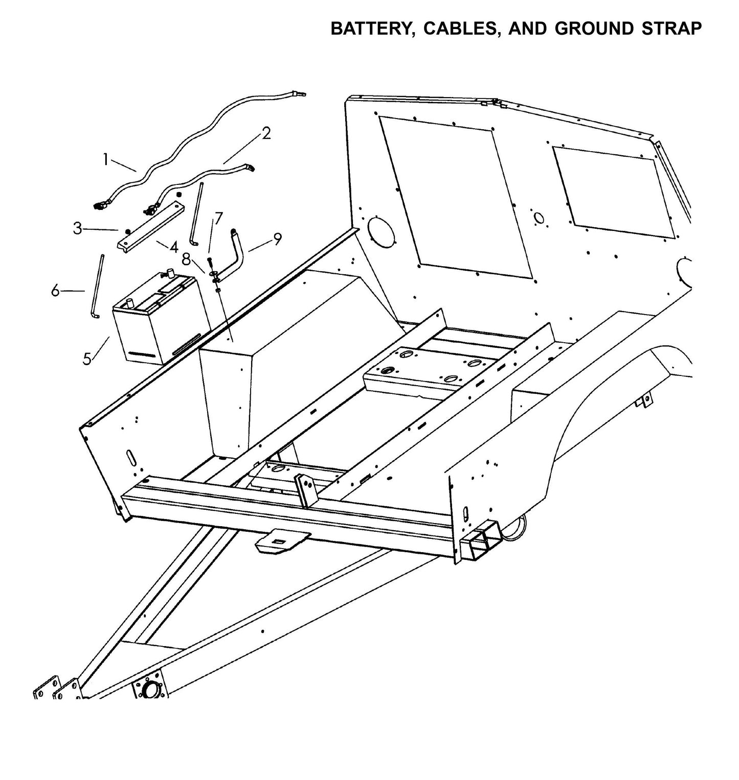Maxi-Lite 15330 and 20330-Battery,Cables and Ground Strap Parts By Allmand