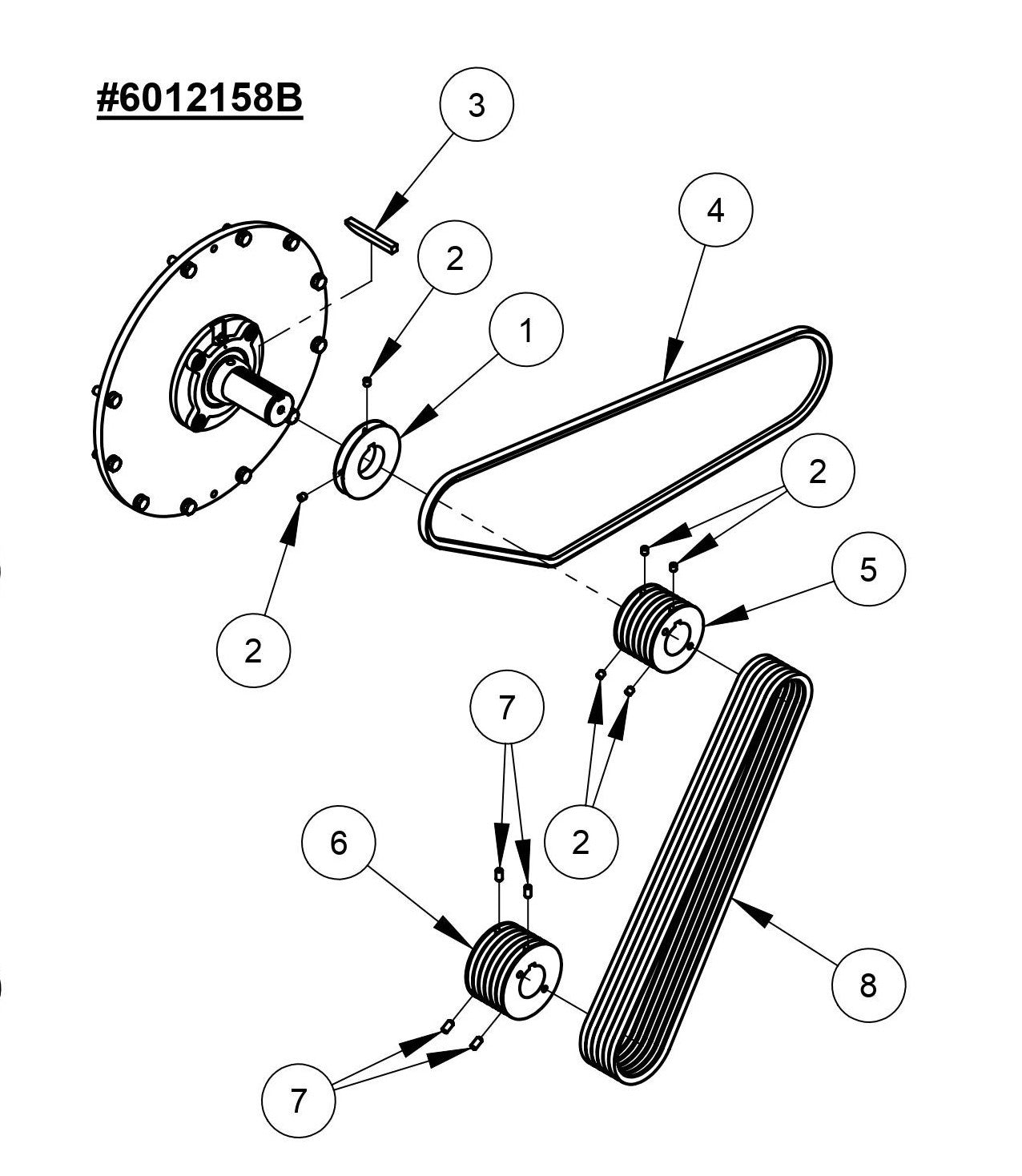 CC3728 Belt Drive Assembly (20'' Blade Drive B)