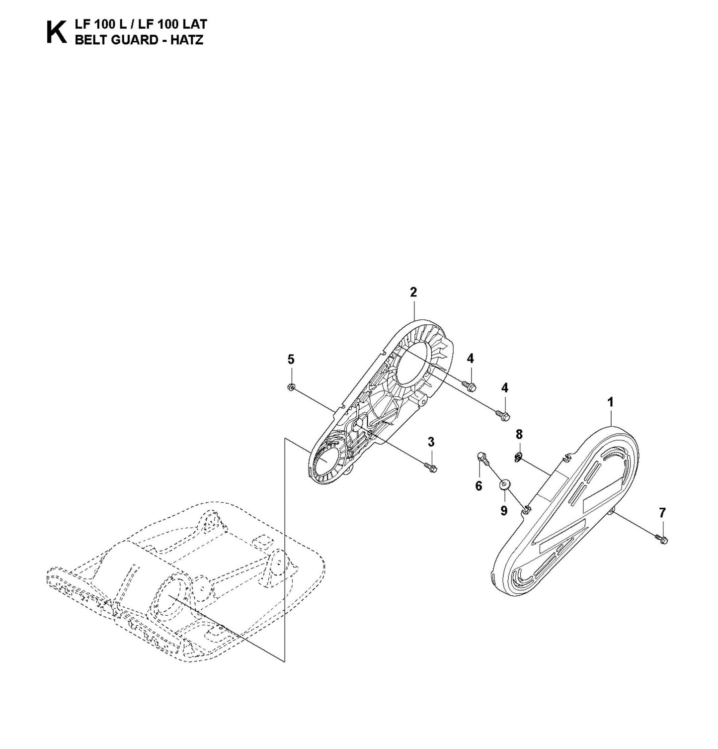 Belt Guard-Hatz Parts For LF 100 L Diesel By Husqvarna