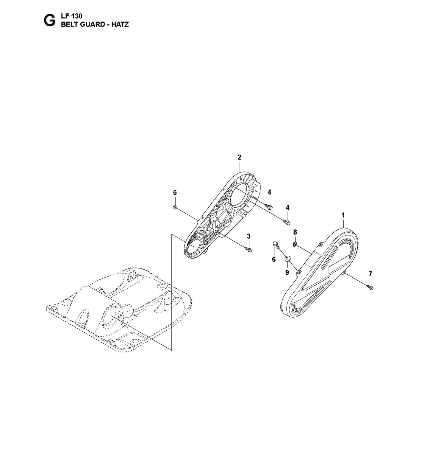 Belt Guard-Hatz Parts For LF 130 LT Petrol By Husqvarna