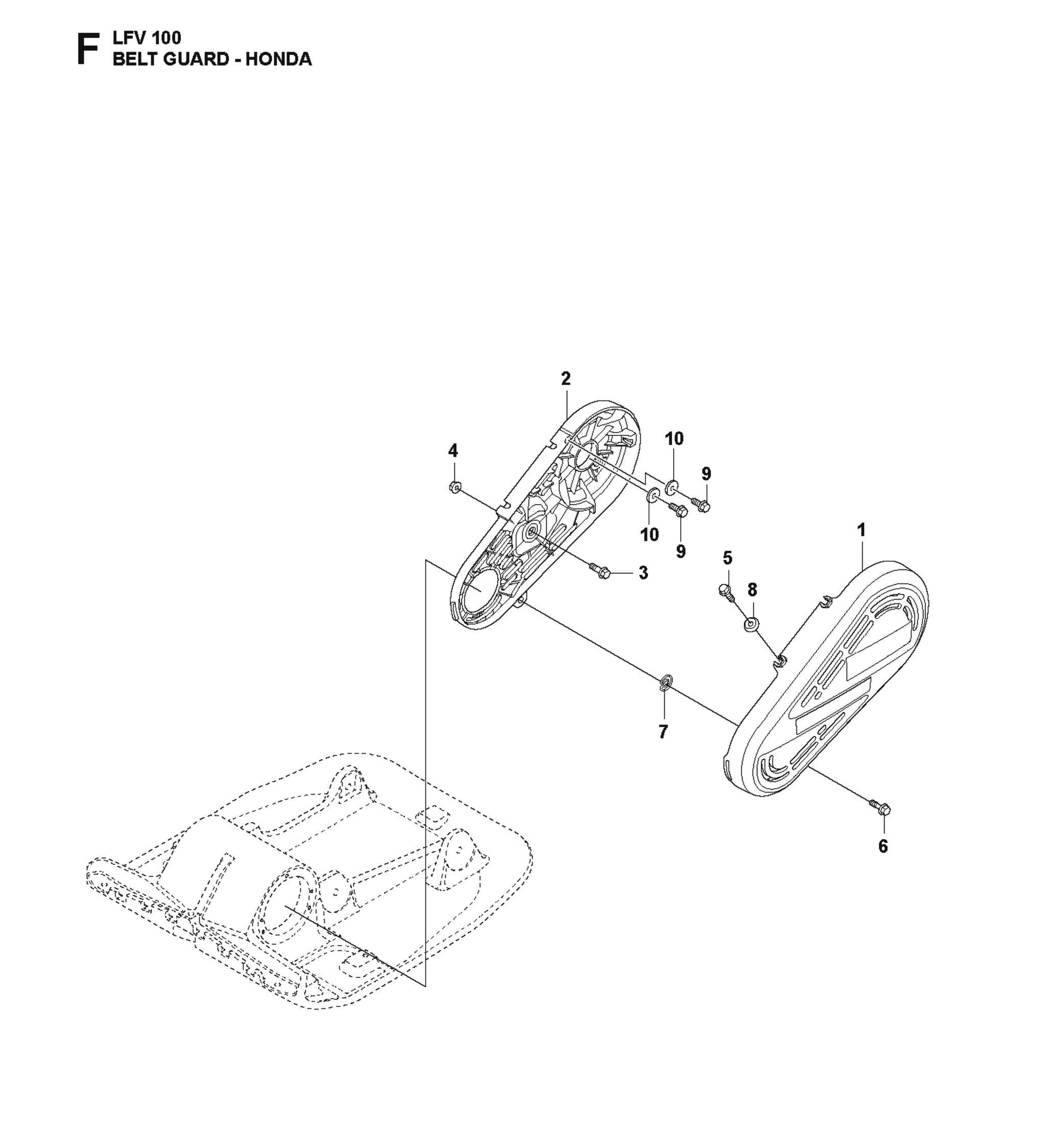 Belt Guard-Honda Parts For LFV 100 By Husqvarna