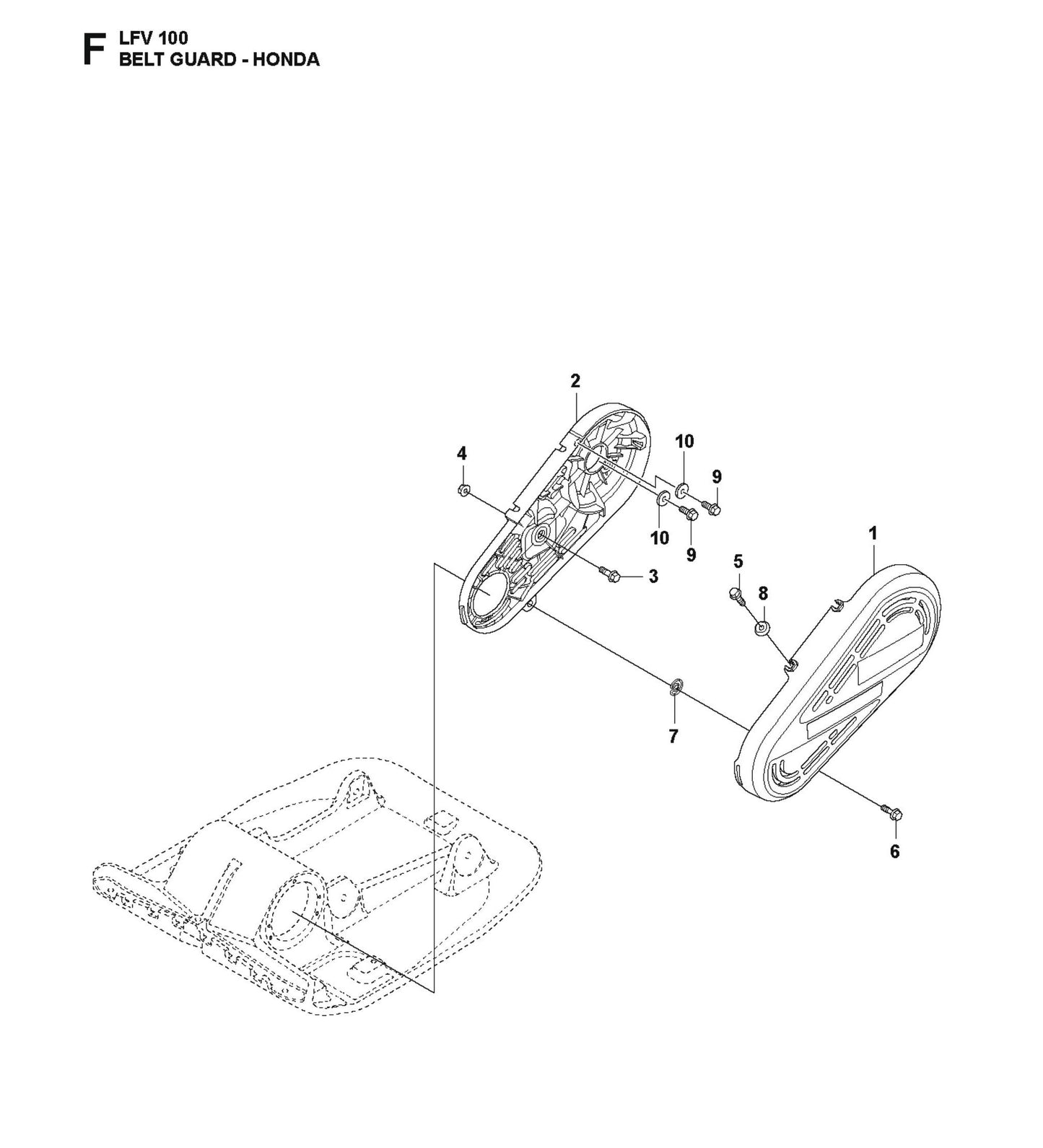 Belt Guard-Honda Parts For LFV 100 D By Husqvarna