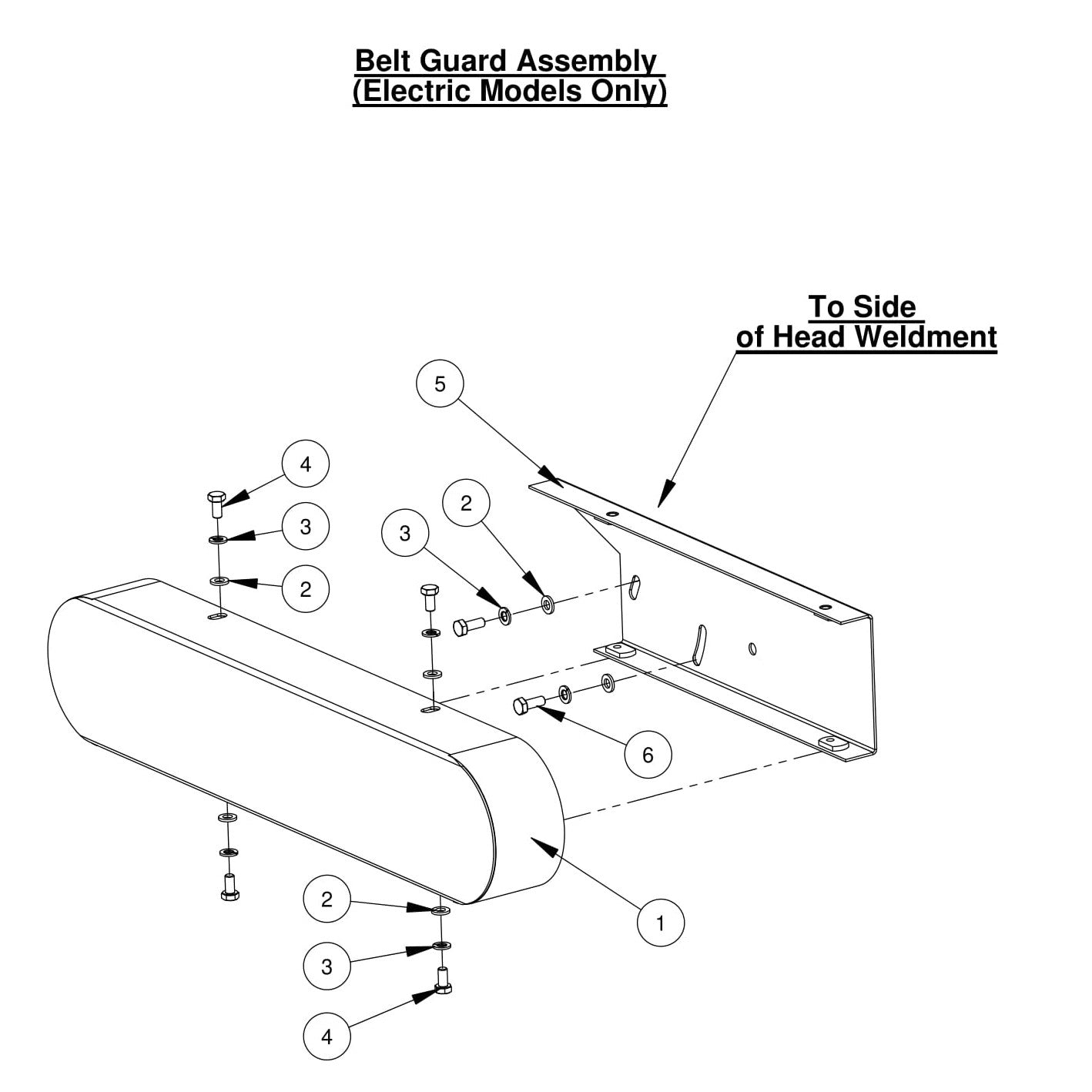 CC500MXL2 Belt Guard Assembly (Electric Models Only)