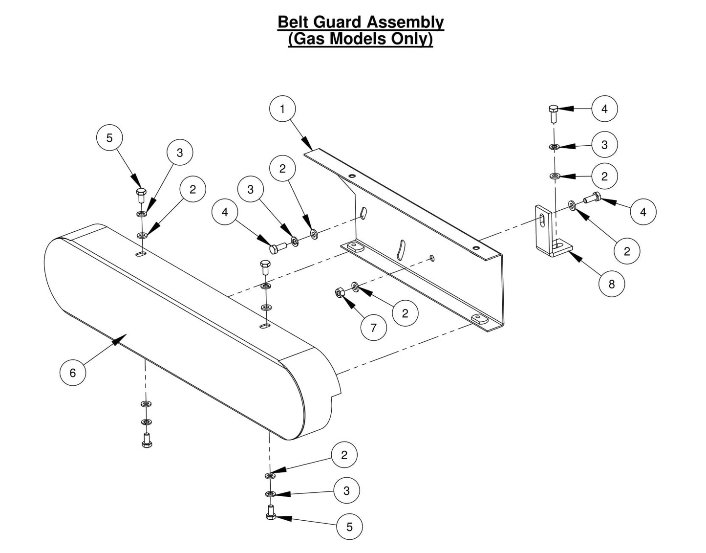 CC500MXL2 Belt Guard Assembly (Gas Models Only)