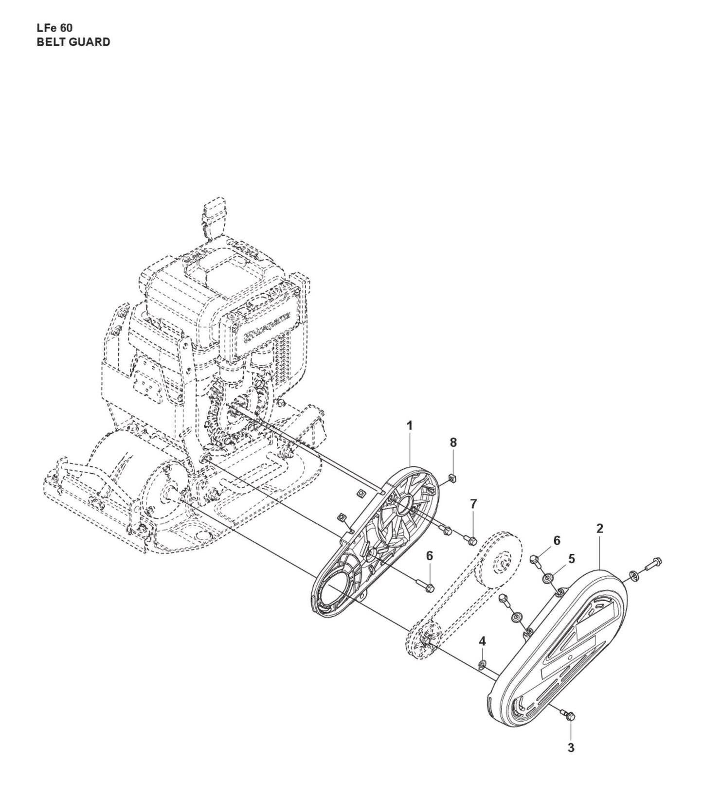 Belt Guard Parts For LFe 60 By Husqvarna
