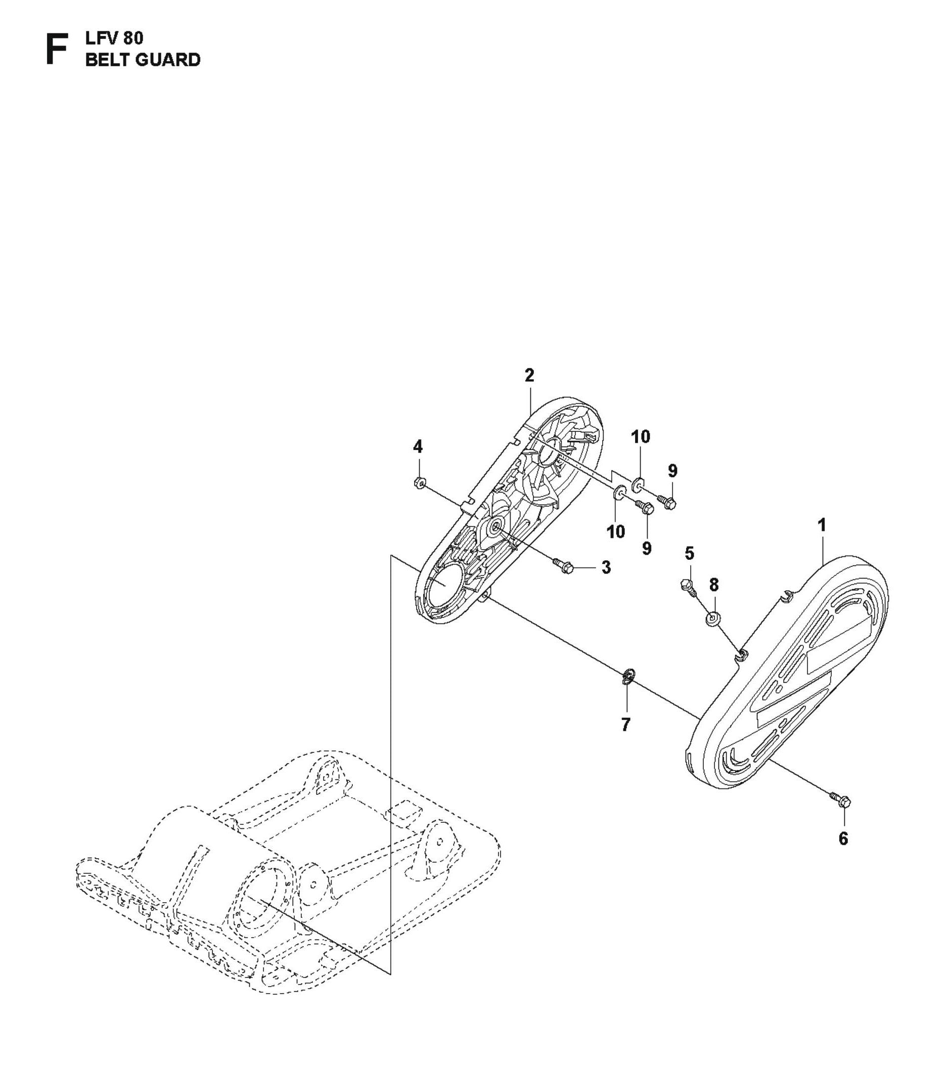 Belt Guard Parts For LFV 80 By Husqvarna