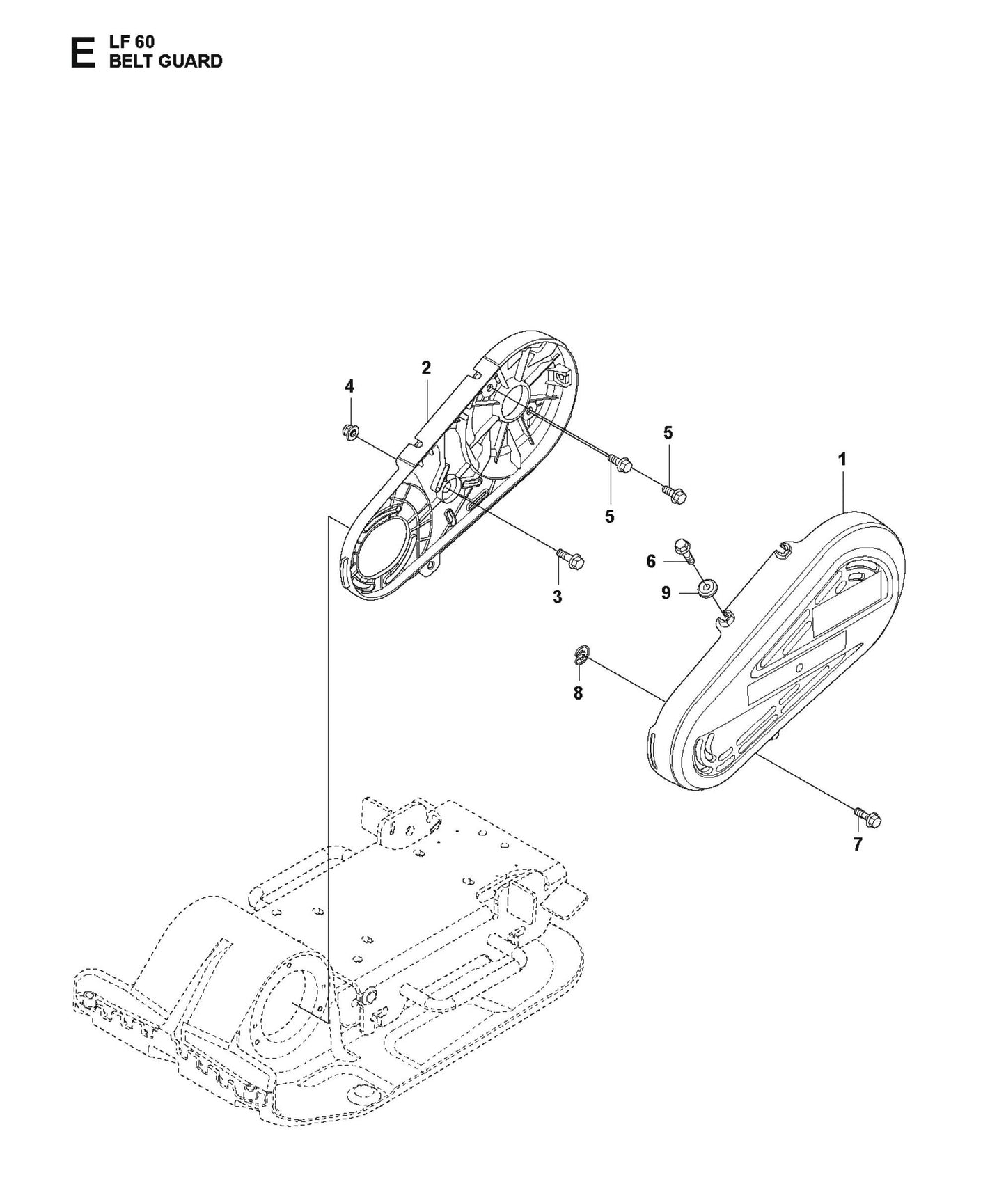 Belt Guard Parts For LF 60 LAT By Husqvarna