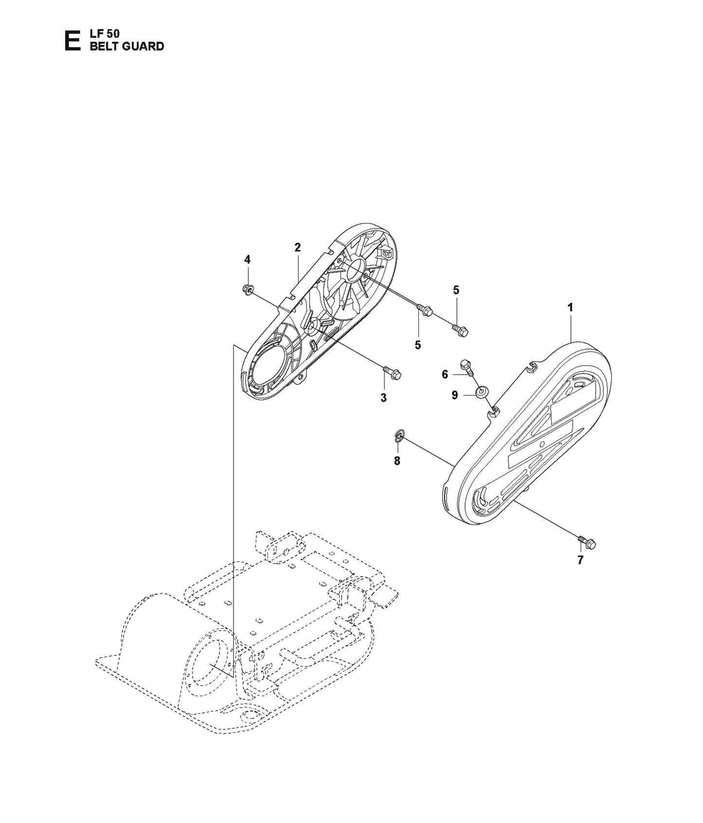 Belt Guard Parts For LF 50 L By Husqvarna