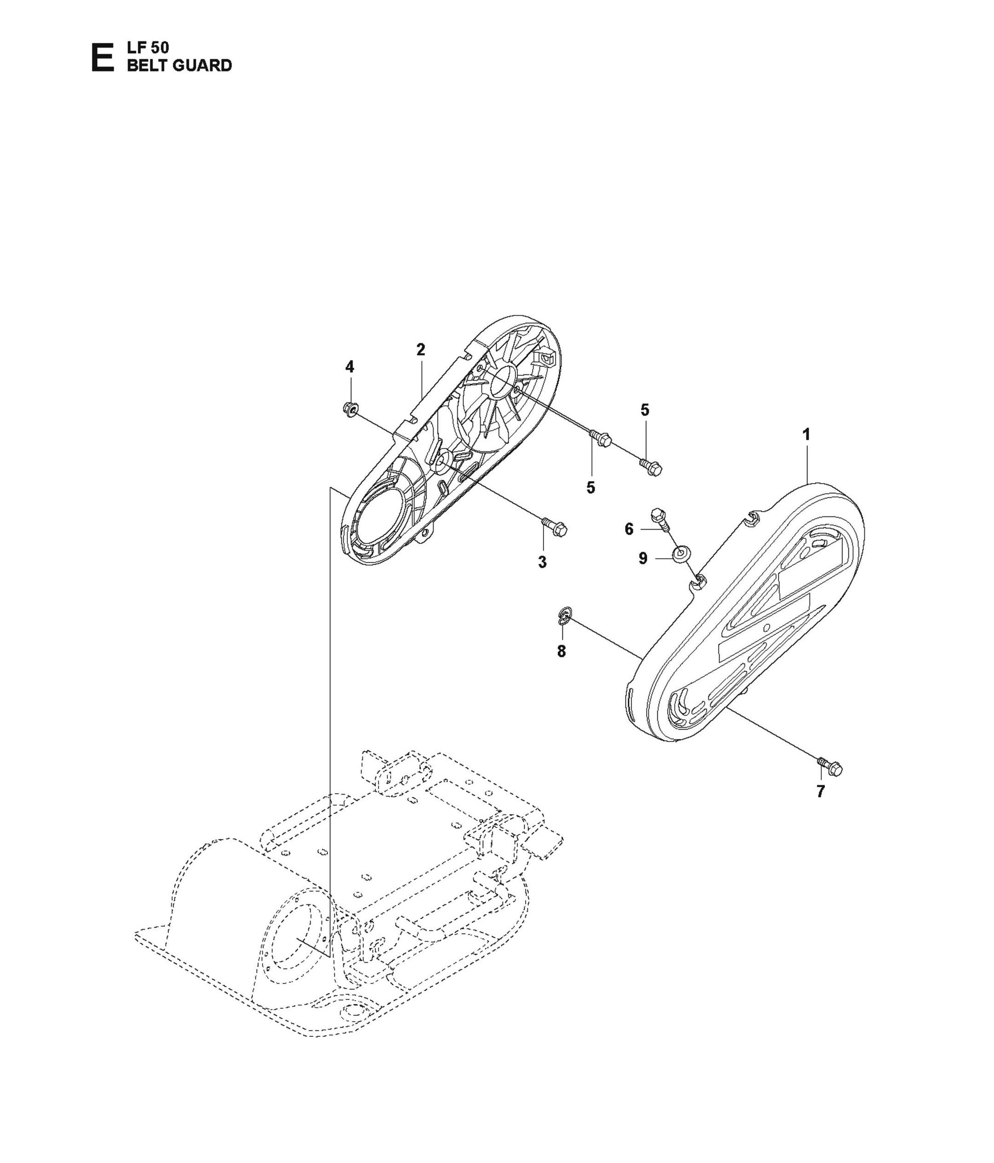 Belt Guard Parts For LF 50 L By Husqvarna