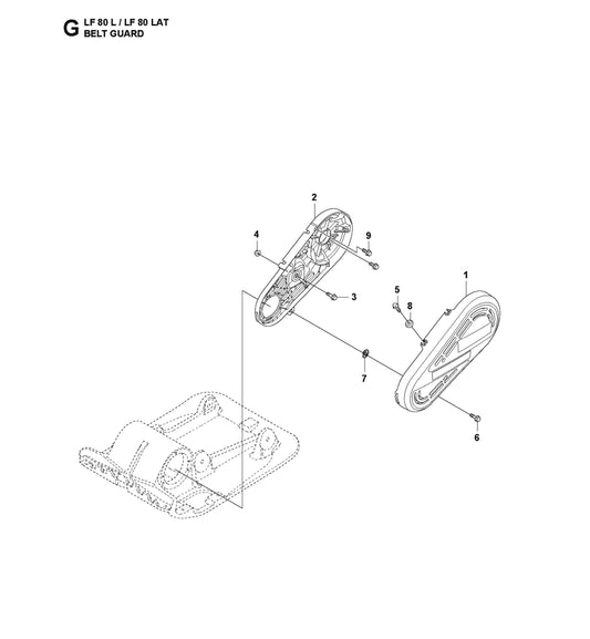 Belt Guard Parts For LF 80 LAT By Husqvarna
