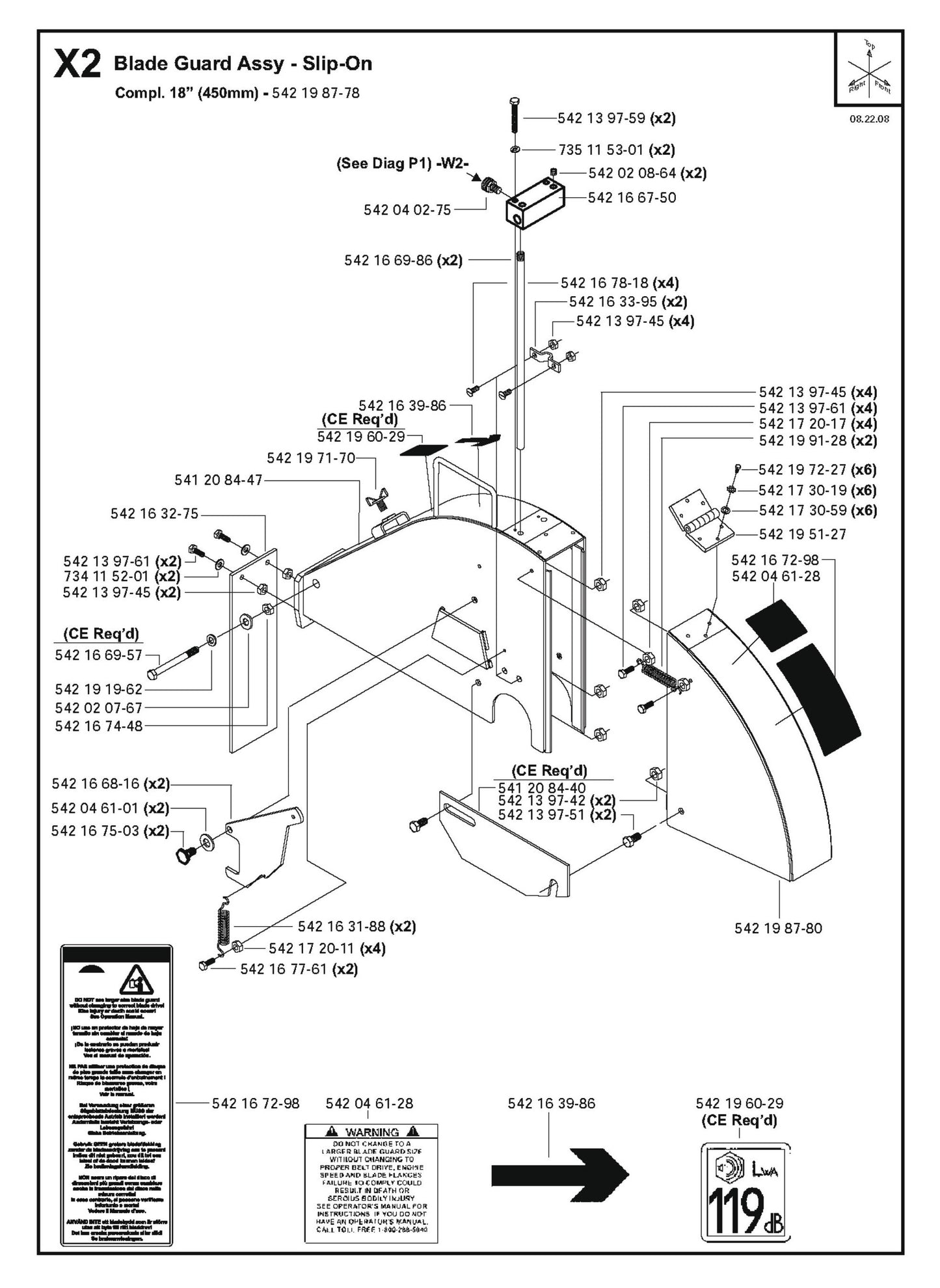 Blade Guard Assy -Slip-On Compl.18 (450mm) Parts for FS4800 D By Husqvarna