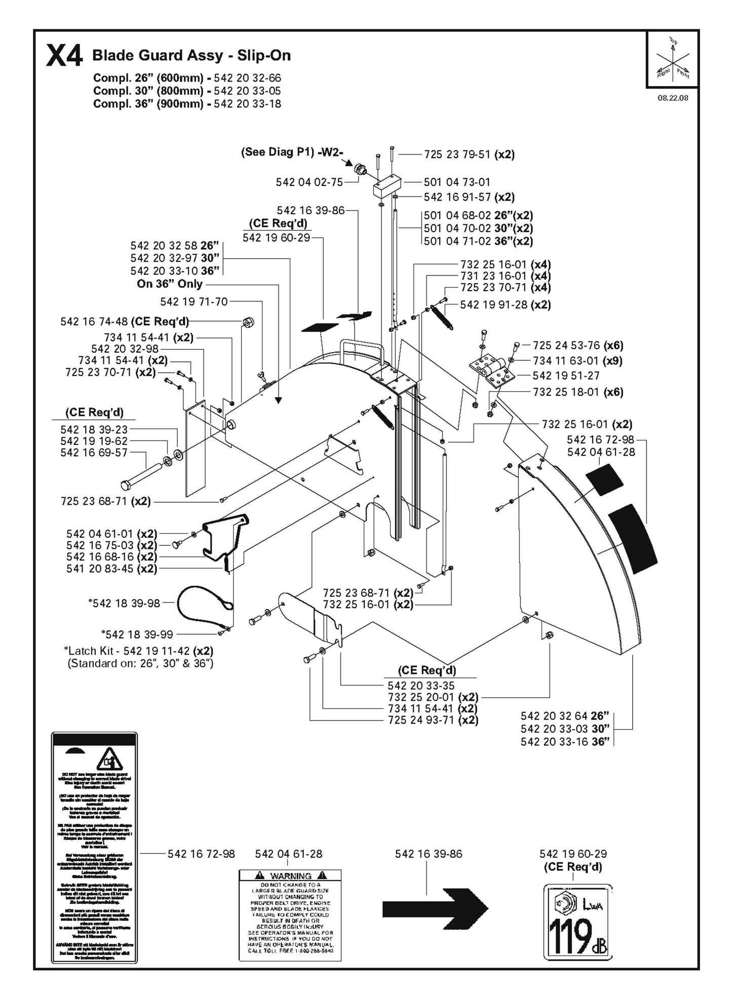 Blade Guard Assy -Slip-On Compl.26,30,36 (600,800,900 mm) Parts for FS4800 D By Husqvarna
