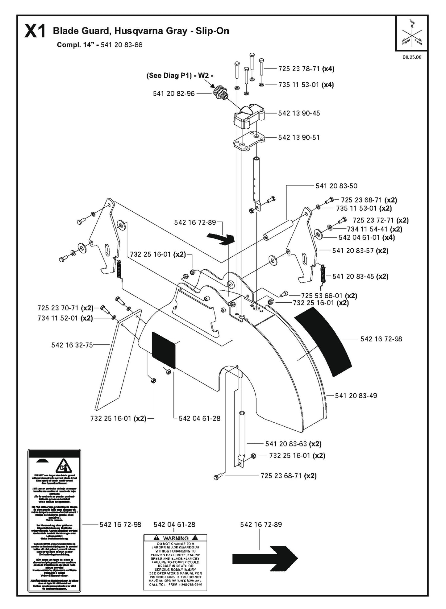 Blade Guard, Husqvarna Gray-Slip-On Parts for FS4800 D By Husqvarna