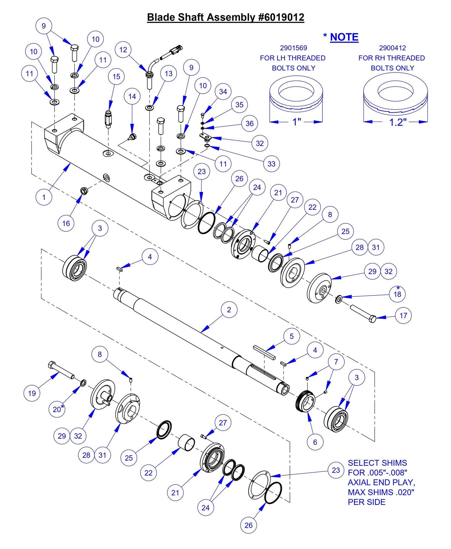 CC6566 Blade Shaft Assembly