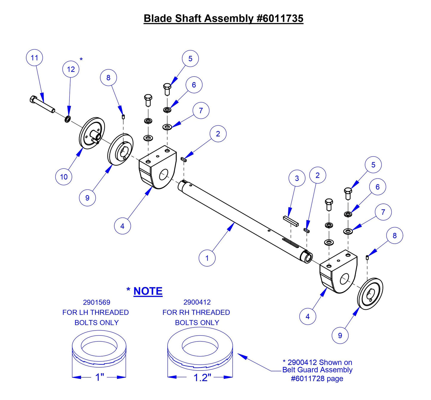 CC3535JBVP Blade Shaft Assembly