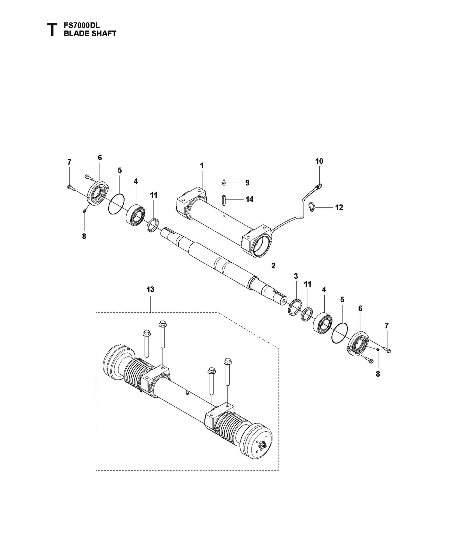 Blade Shaft Parts for FS7000 DL By Husqvarna