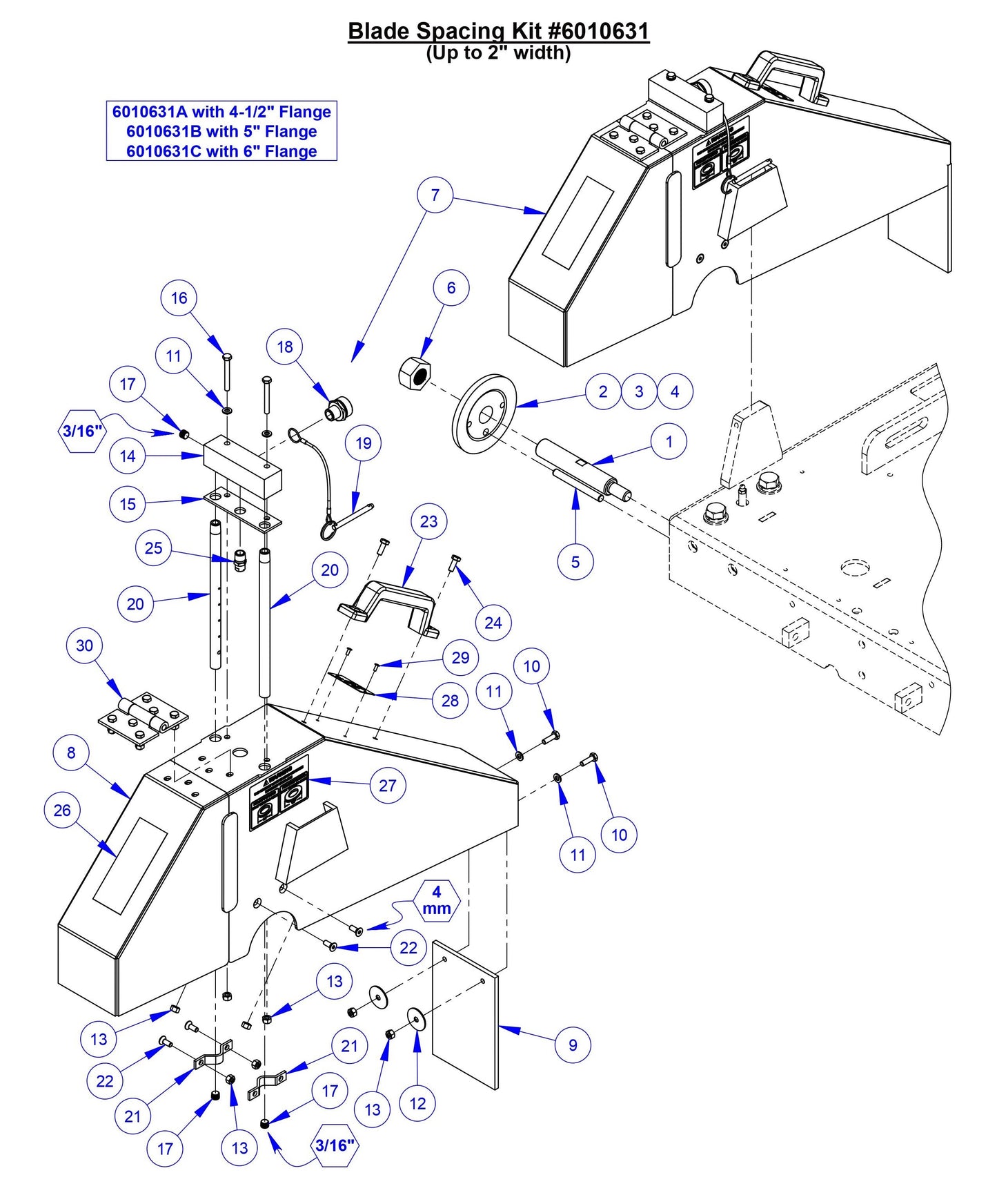 CC5049 Blade Spacing Kit (Up to 2'' Width)