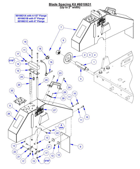 CC5049 Blade Spacing Kit (Up to 2'' Width)