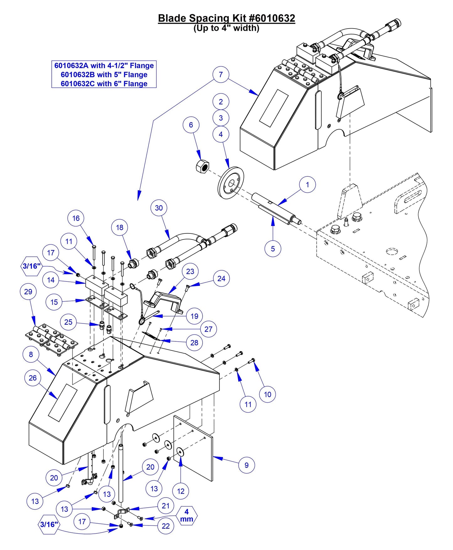 CC5049 Blade Spacing Kit (Up to 4'' Width)