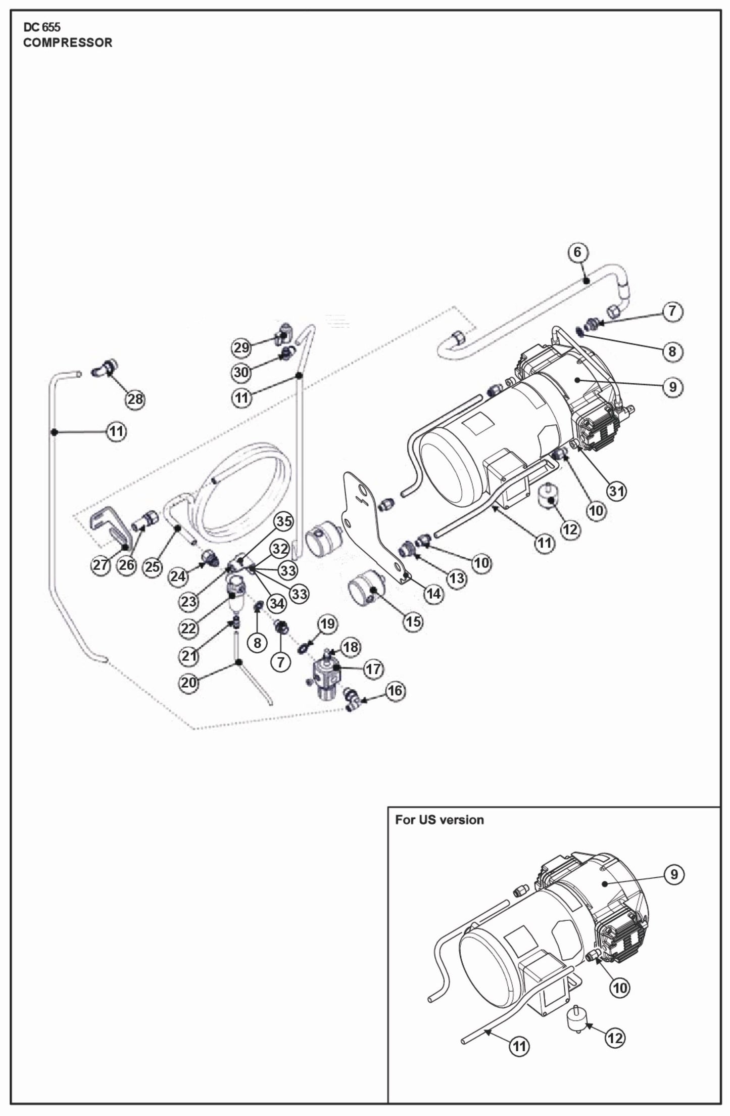 Compressor Parts For Blastrac DC 655 By Husqvarna