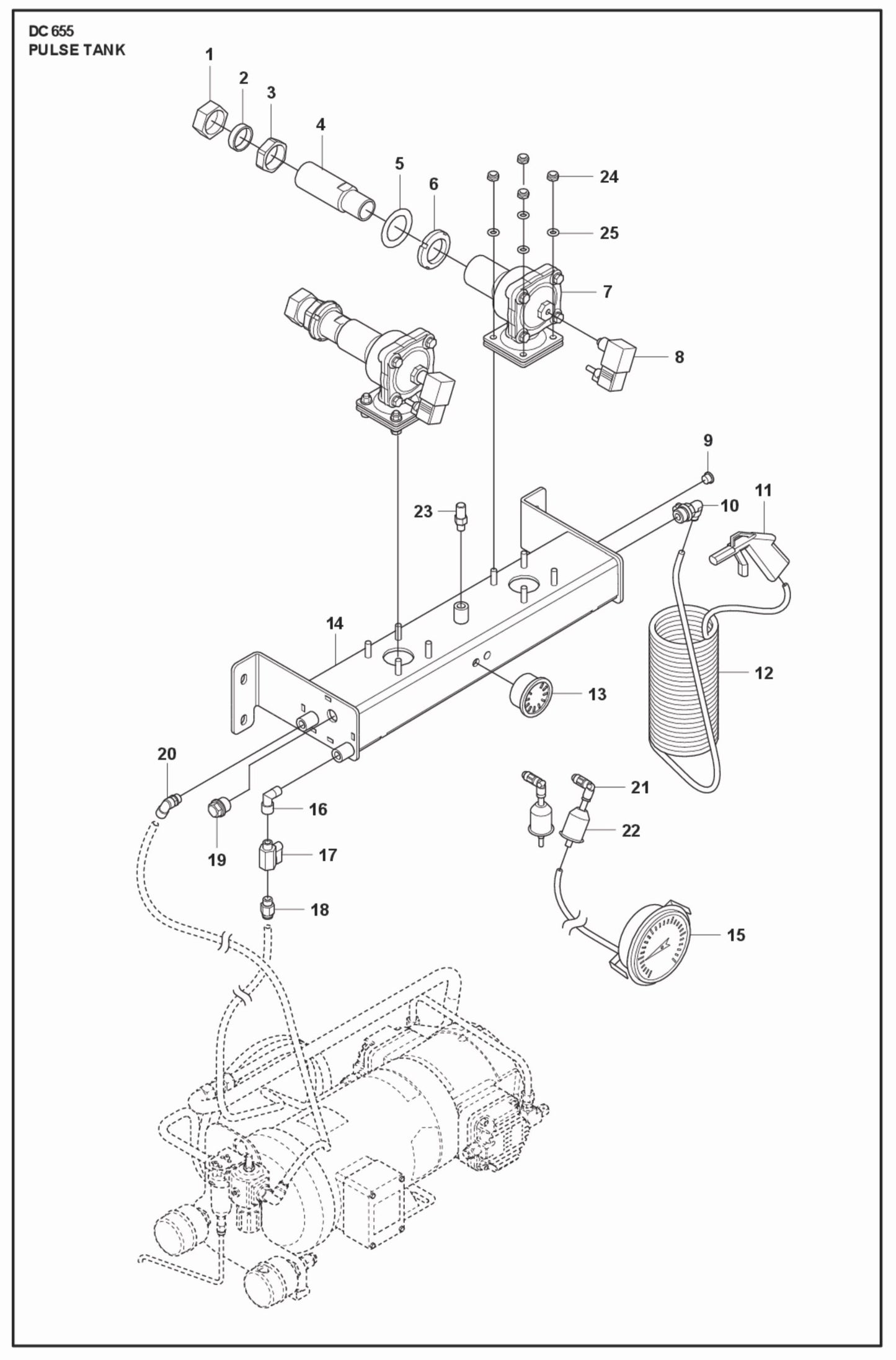 Pulse Tank Parts For Blastrac DC 655 By Husqvarna