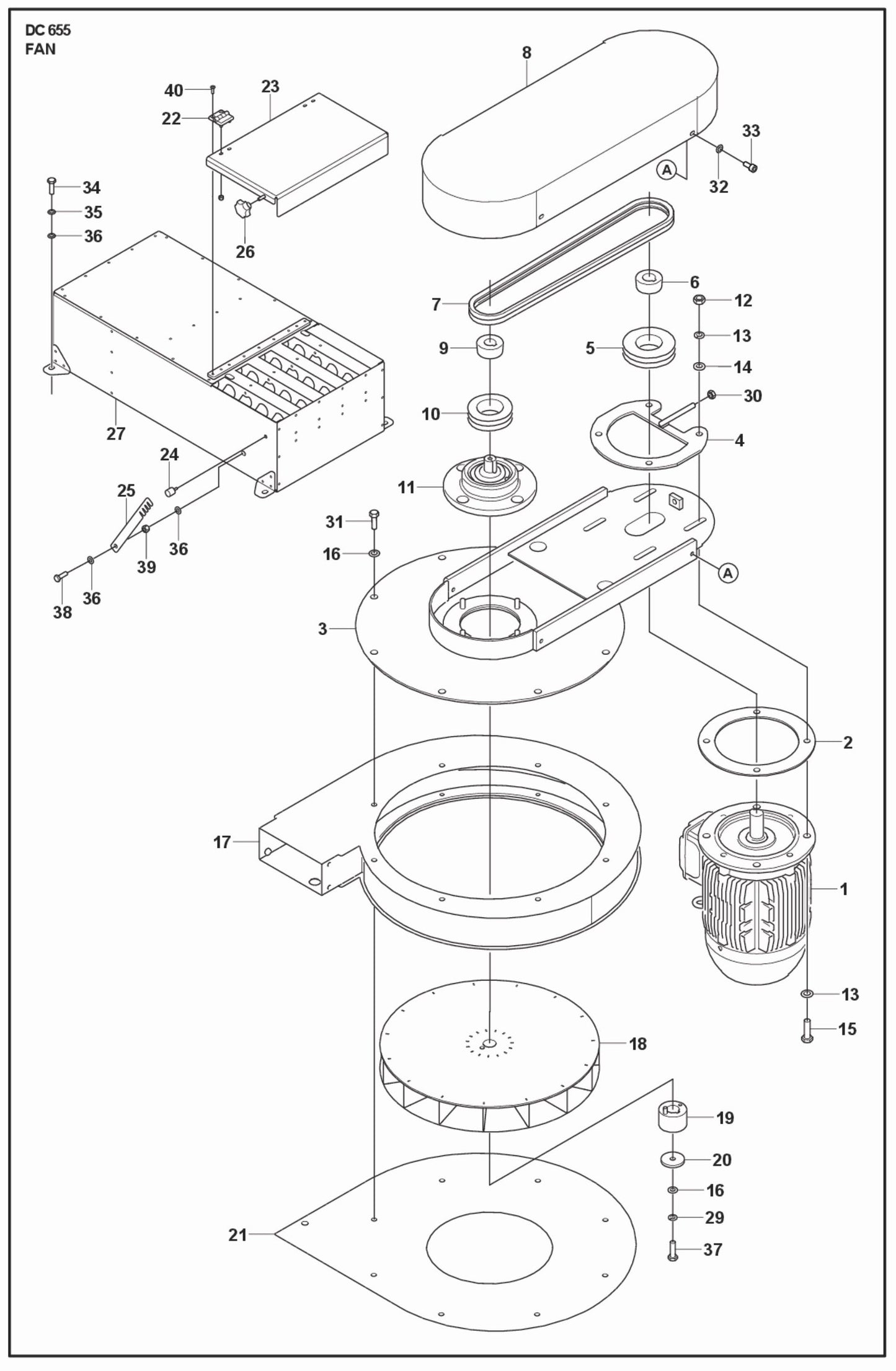 Fan Parts For Blastrac DC 655 By Husqvarna