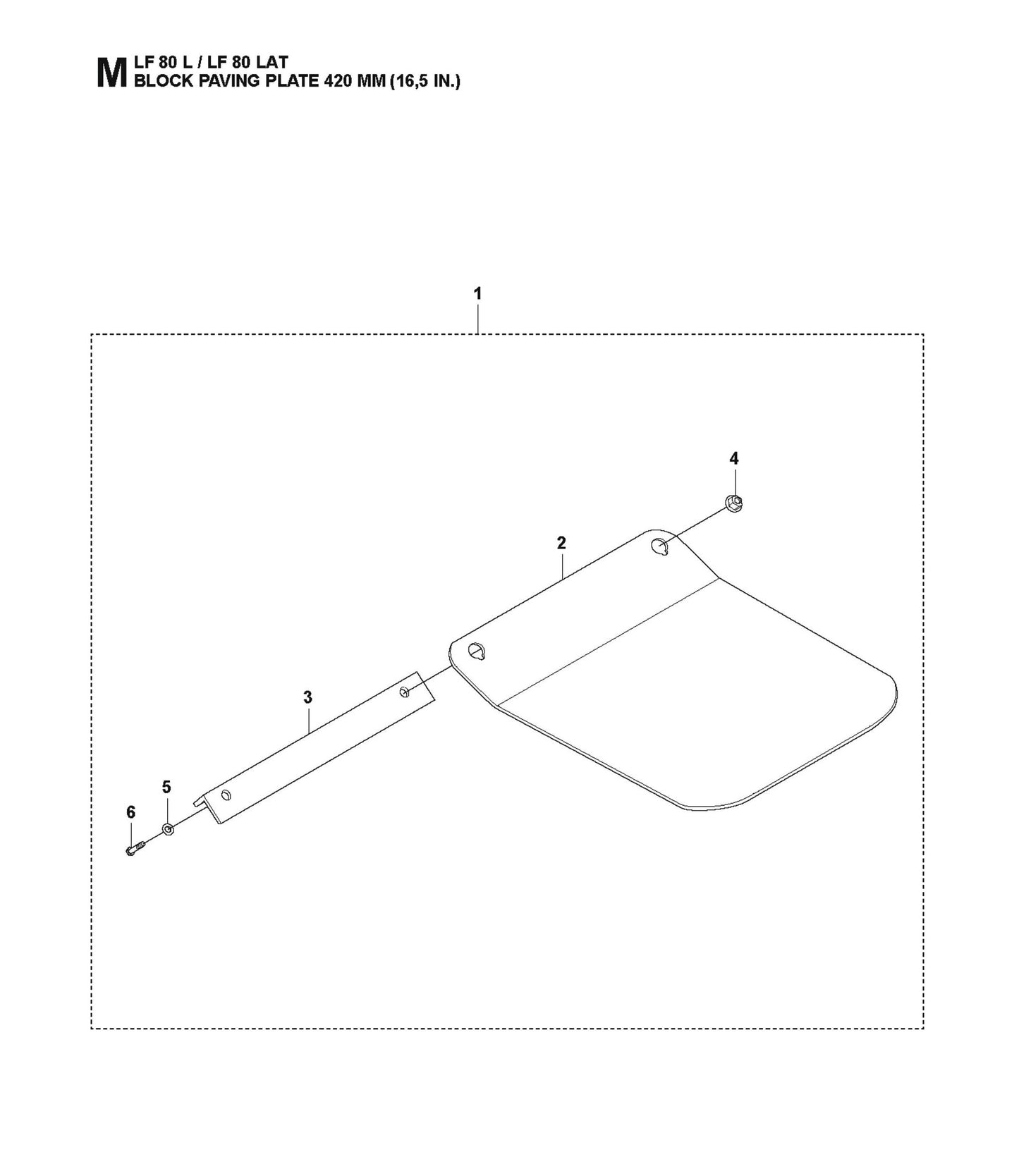 Block Paving Plate 420 mm Parts For LF 80 L By Husqvarna
