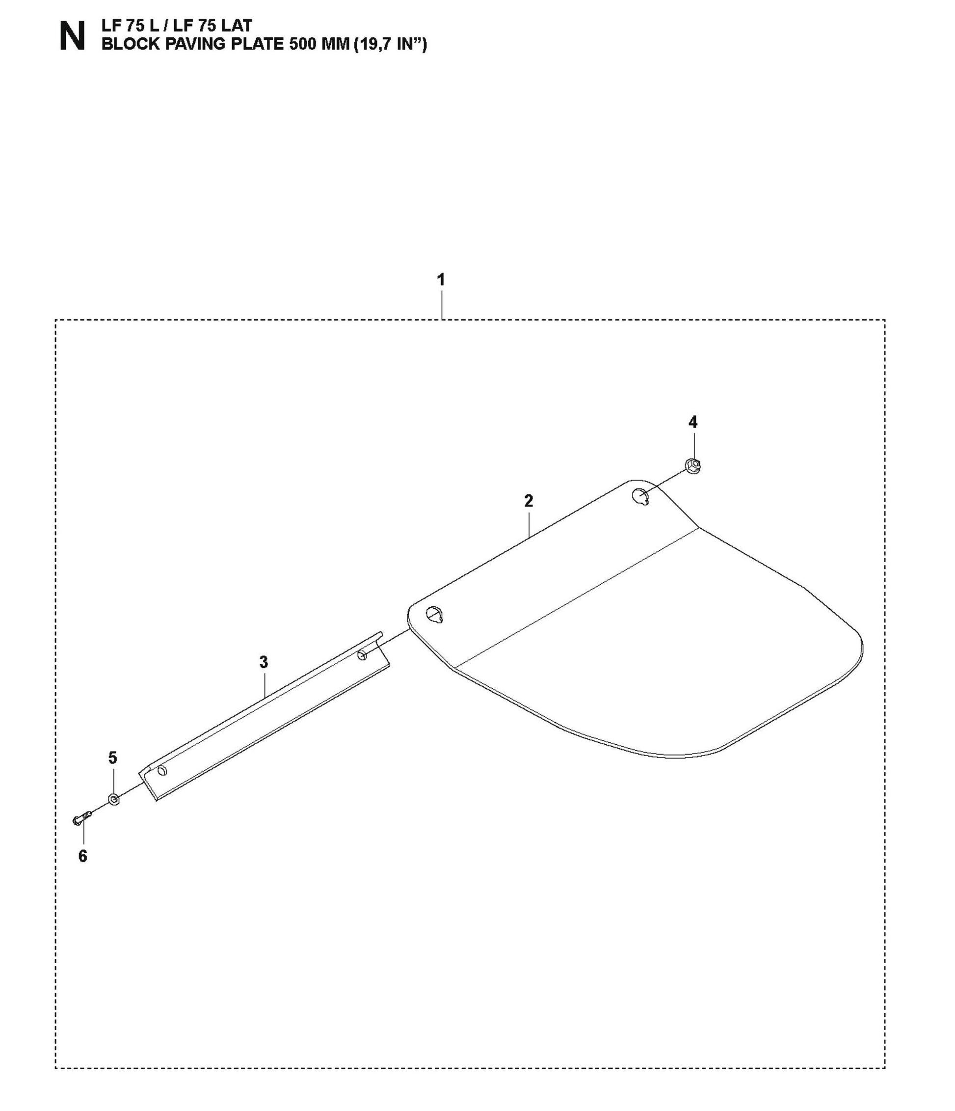 Block Paving Plate 500 mm Parts For LF 75 LAT By Husqvarna