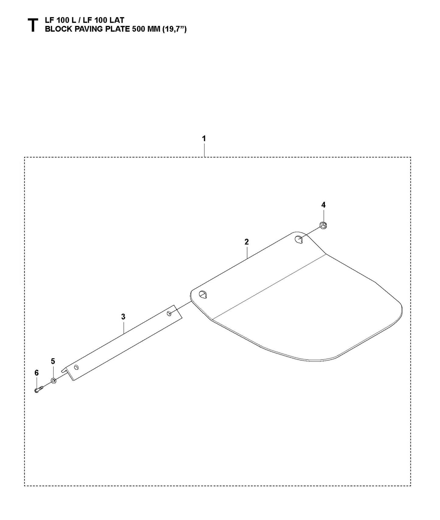 Block Paving Plate 500 mm Parts For LF 100 LAT Diesel By Husqvarna