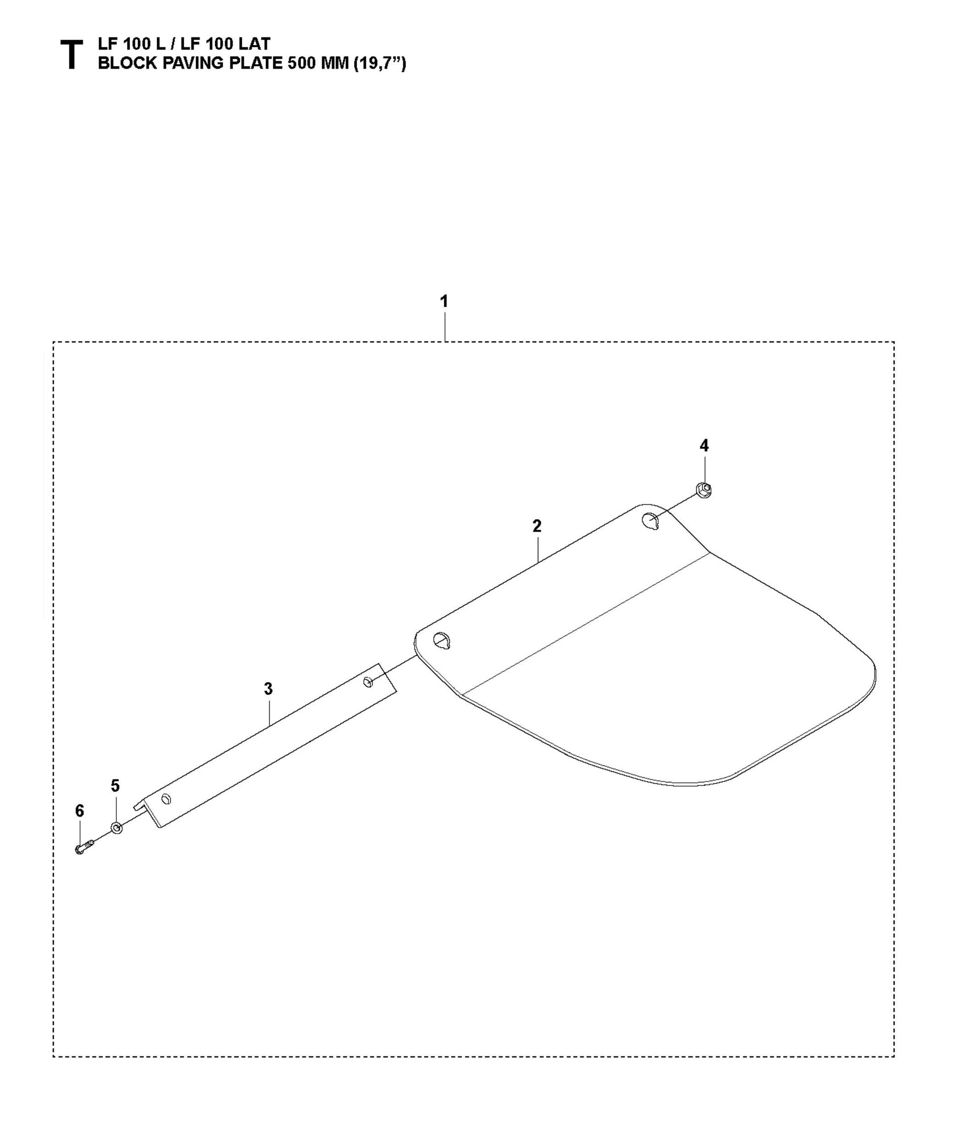 Block Paving Plate 500 mm Parts For LF 100 LAT Diesel By Husqvarna