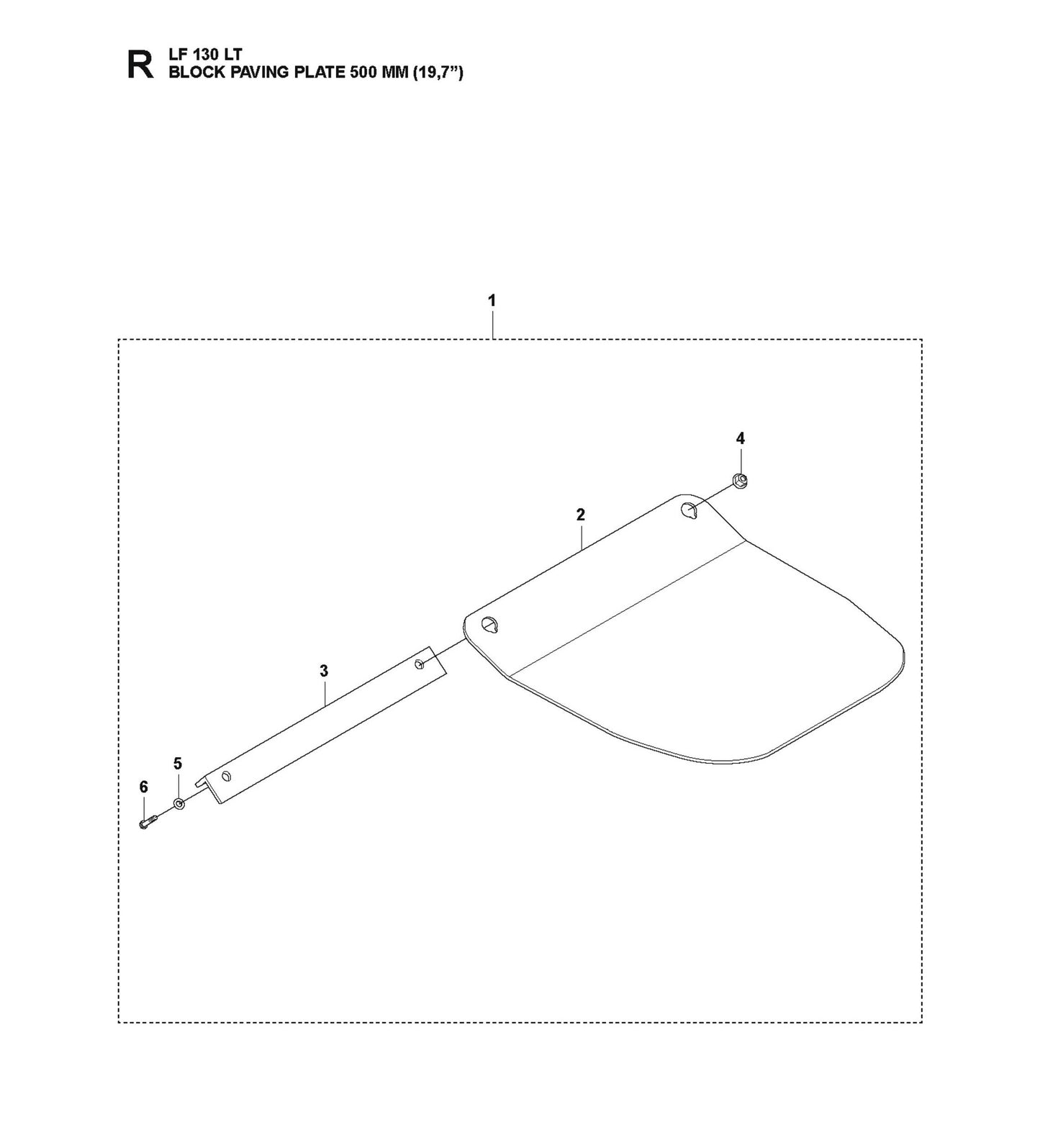 Block Paving Plate 500 mm (19,7") Parts For LF 130 LT Petrol By Husqvarna