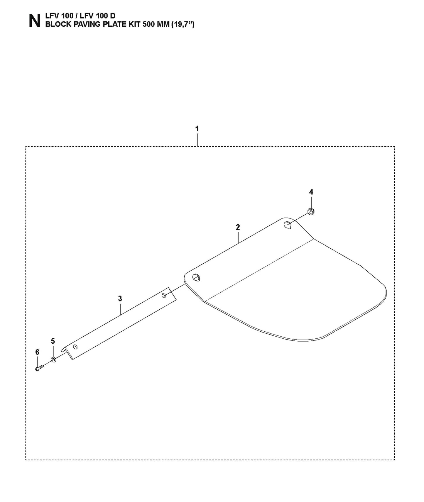 Block Paving Plate Kit 500 mm Parts For LFV 100 D By Husqvarna